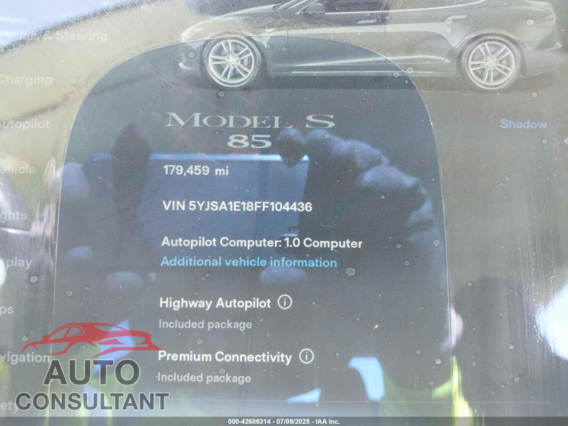 TESLA MODEL S 2015 - 5YJSA1E18FF104436