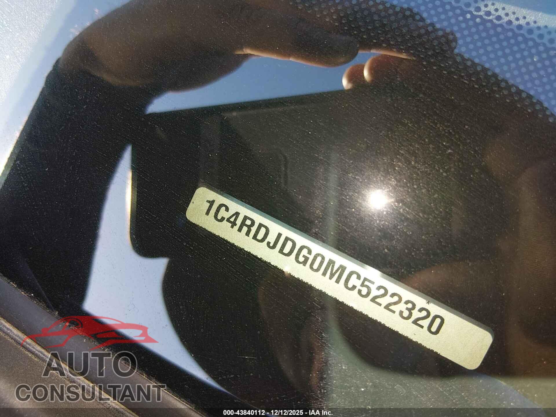 DODGE DURANGO 2021 - 1C4RDJDG0MC522320