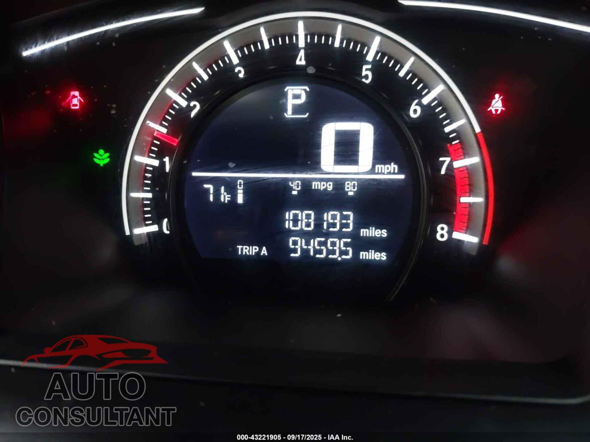 HONDA CIVIC 2017 - 19XFC2F55HE224609