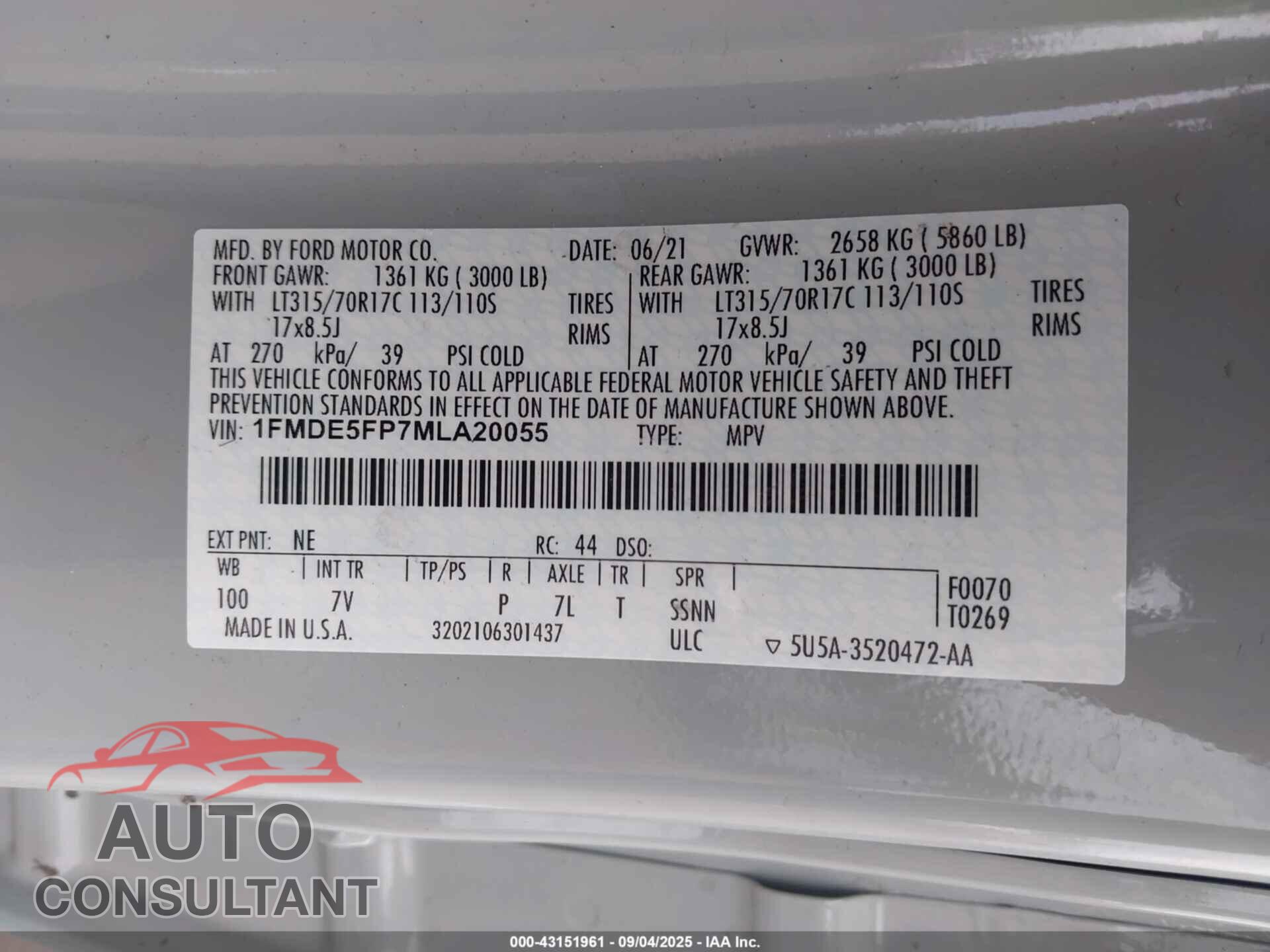 FORD BRONCO 2021 - 1FMDE5FP7MLA20055