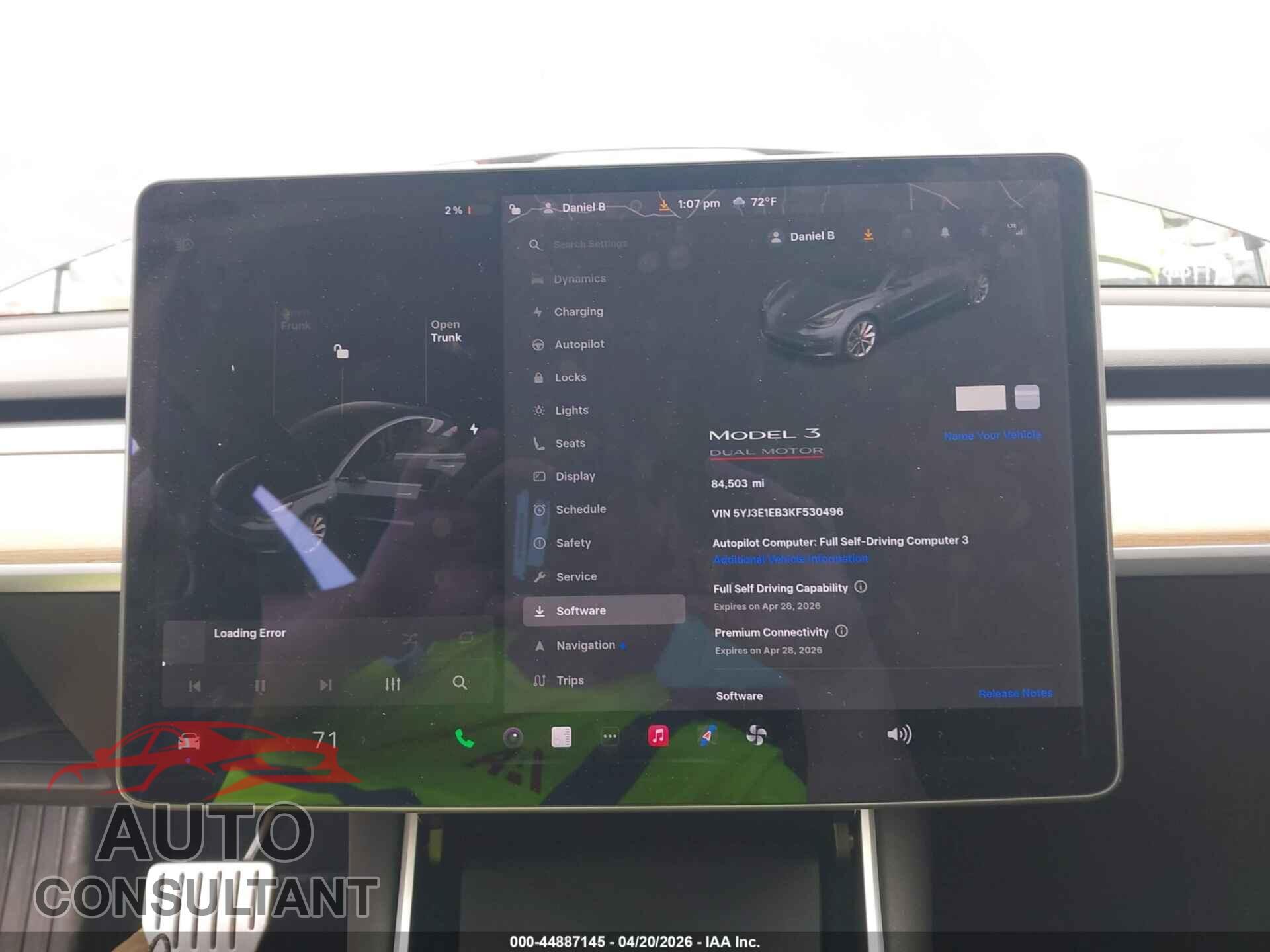 TESLA MODEL 3 2019 - 5YJ3E1EB3KF530496