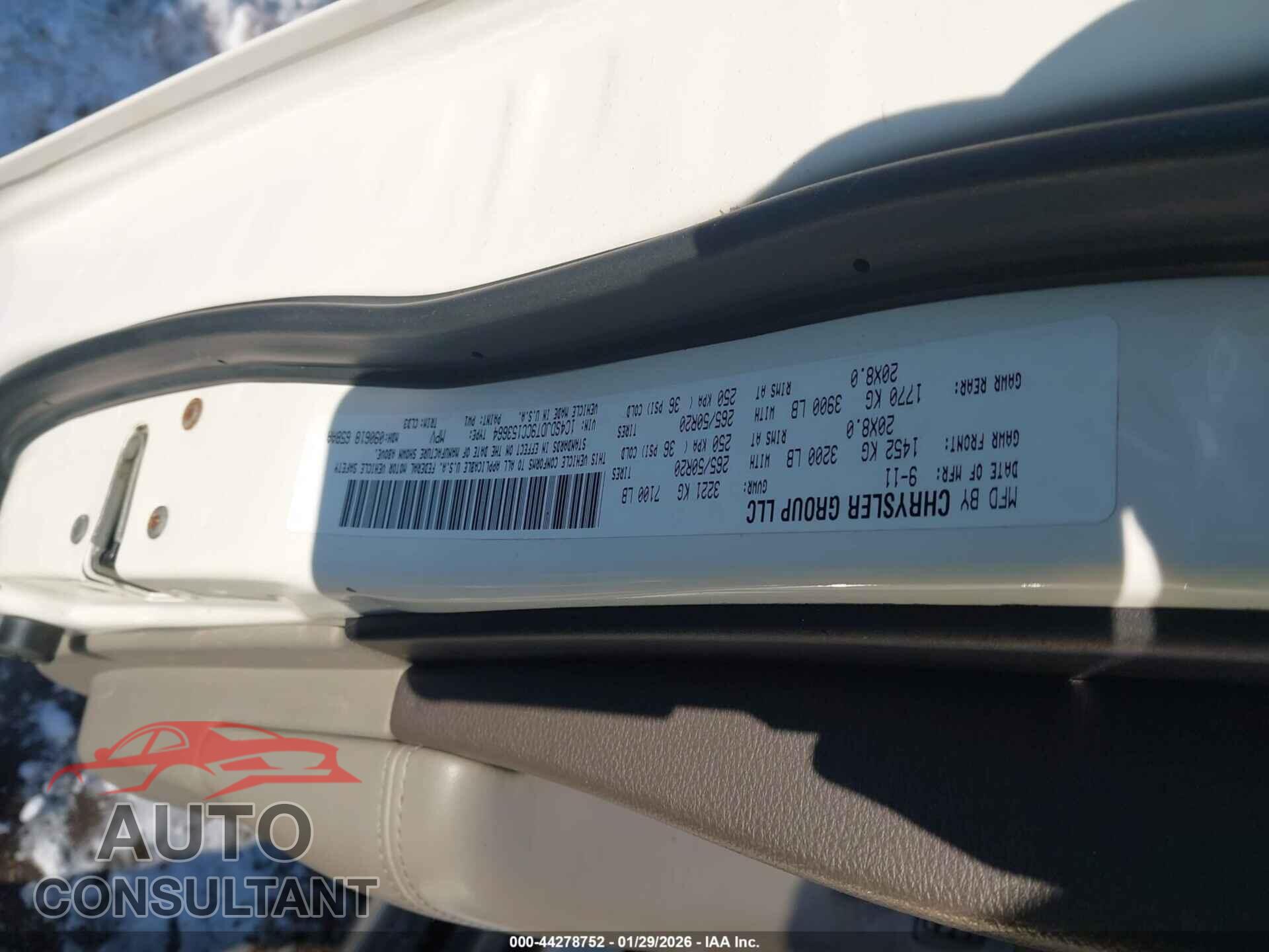 DODGE DURANGO 2012 - 1C4SDJDT9CC153664