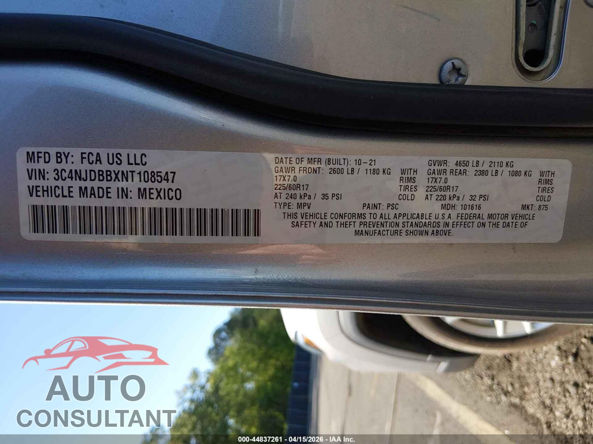 JEEP COMPASS 2022 - 3C4NJDBBXNT108547