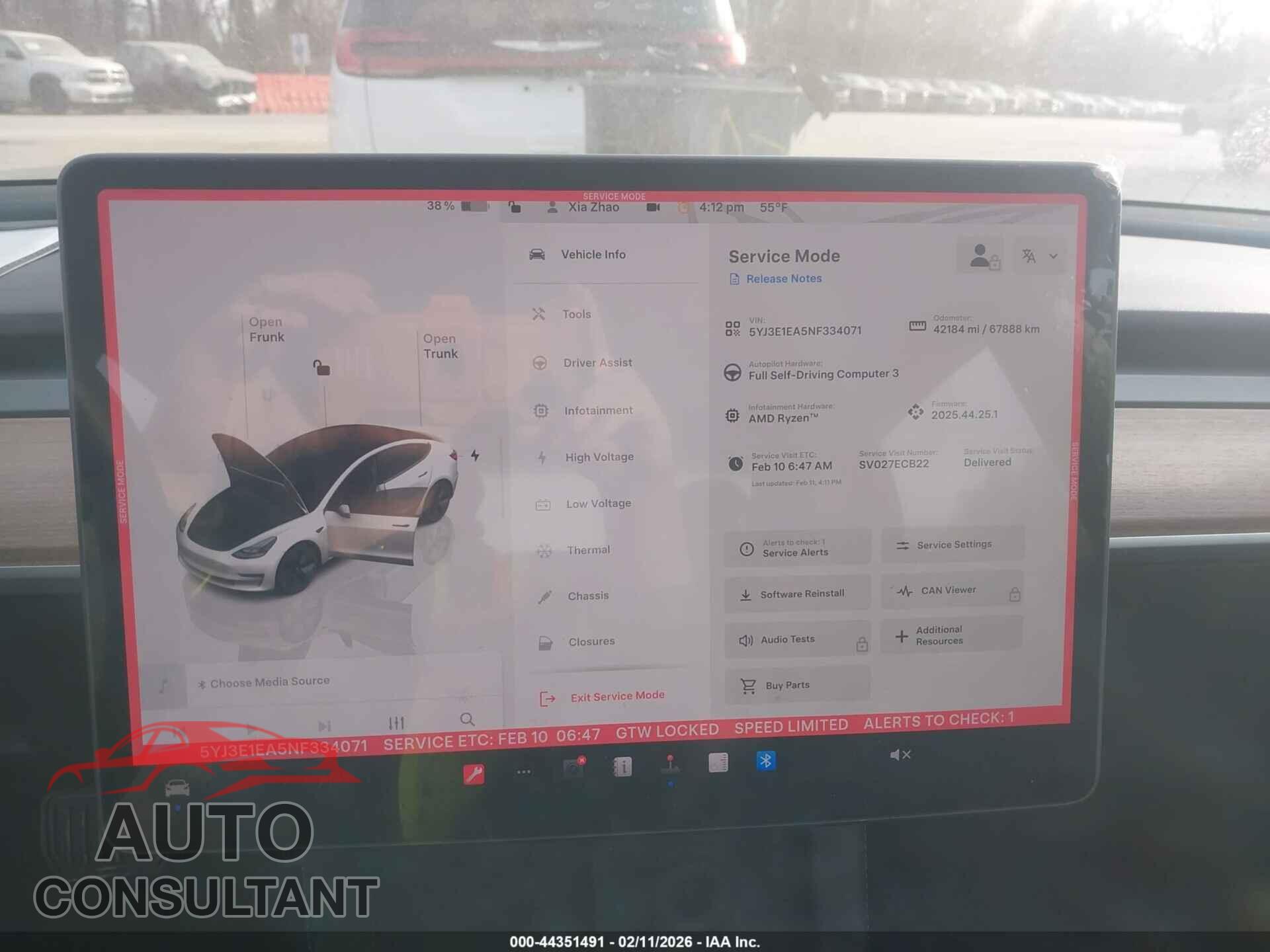 TESLA MODEL 3 2022 - 5YJ3E1EA5NF334071