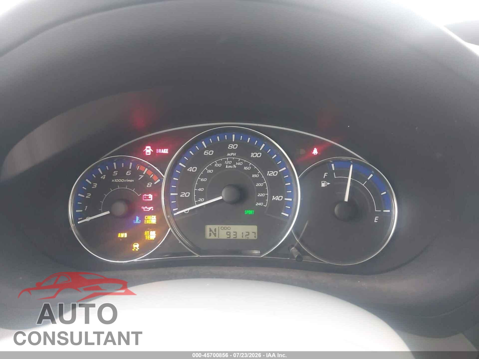 SUBARU FORESTER 2012 - JF2SHAEC4CH462045