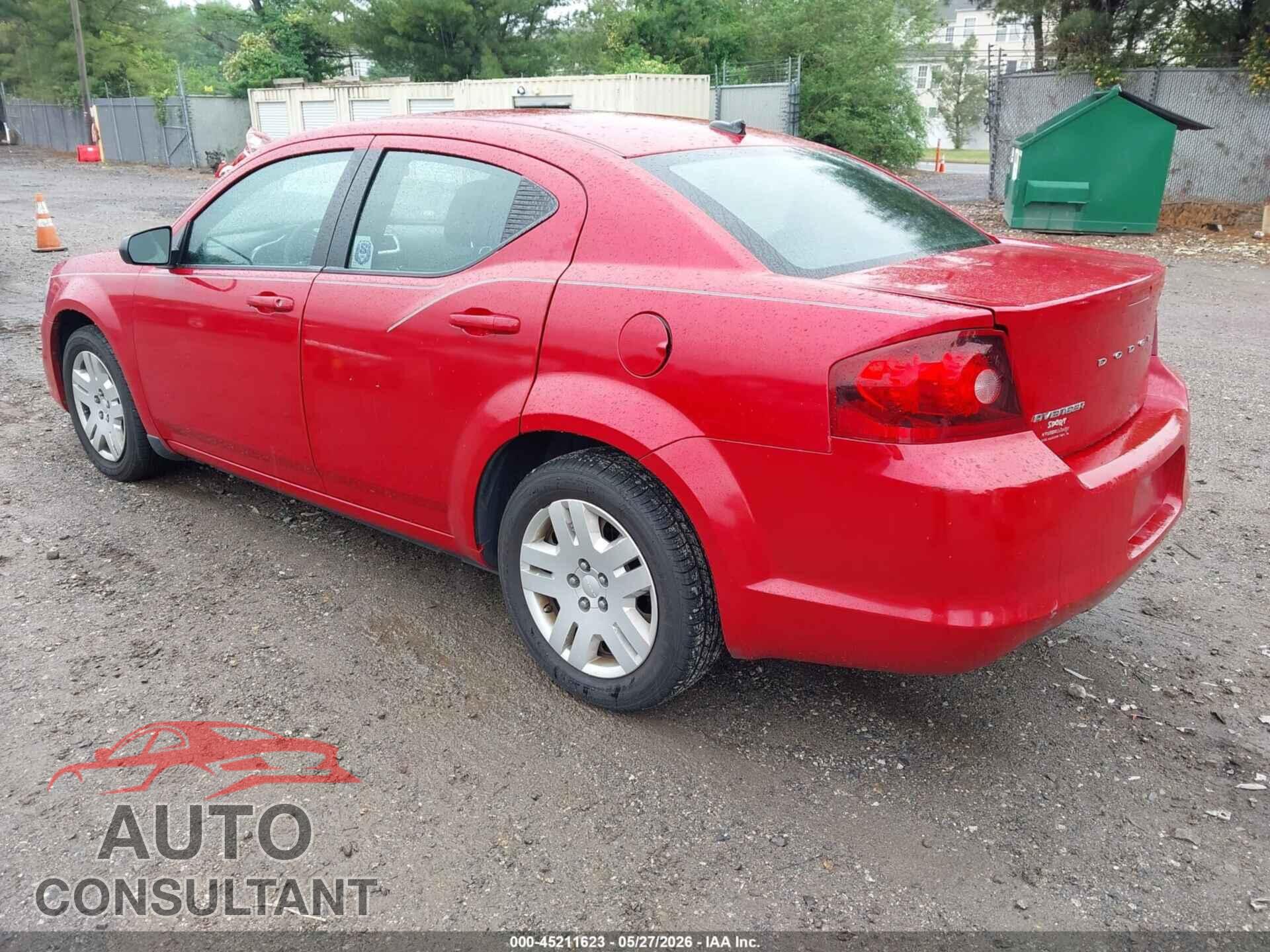DODGE AVENGER 2013 - 1C3CDZAB8DN616788