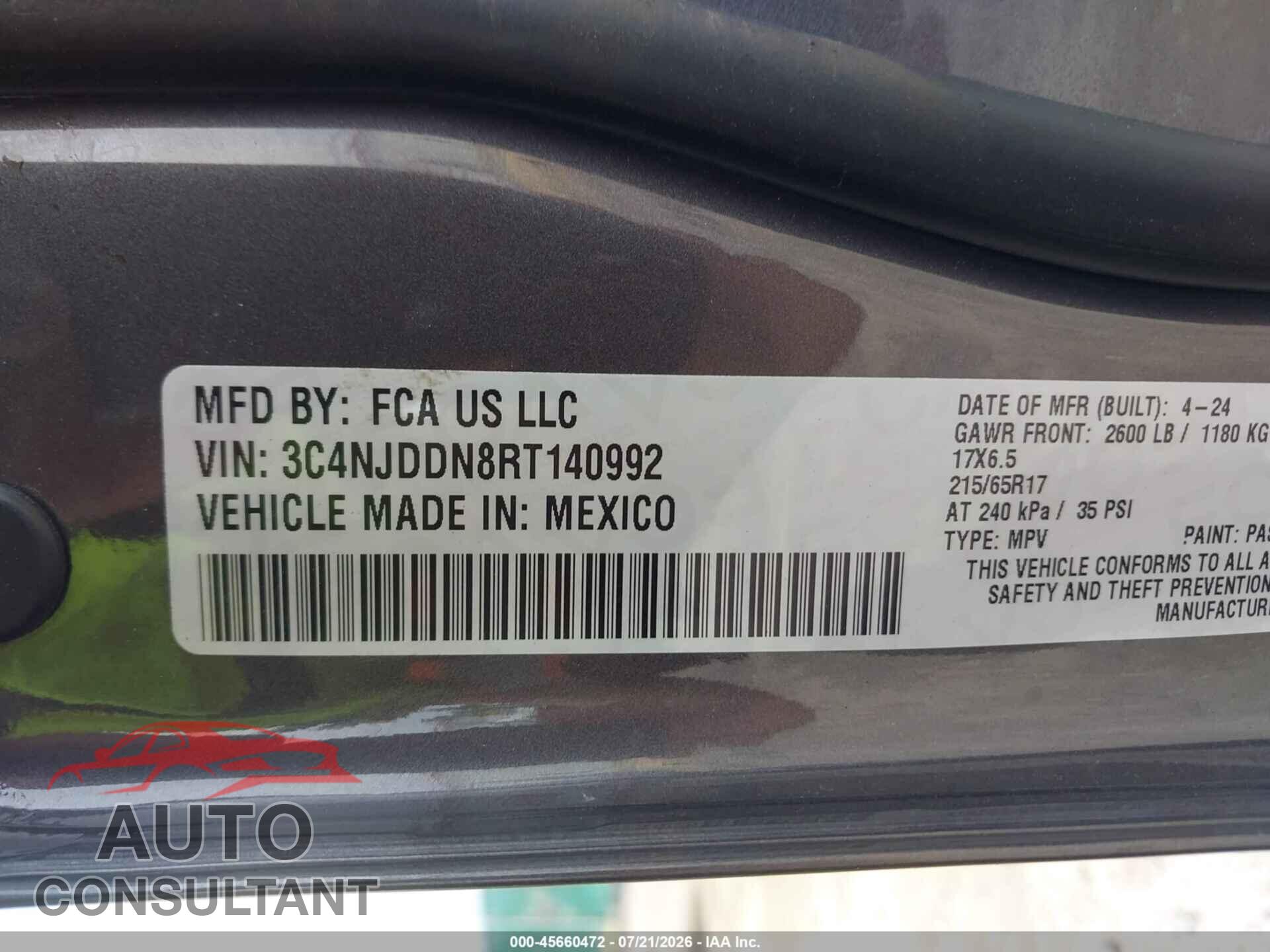 JEEP COMPASS 2024 - 3C4NJDDN8RT140992