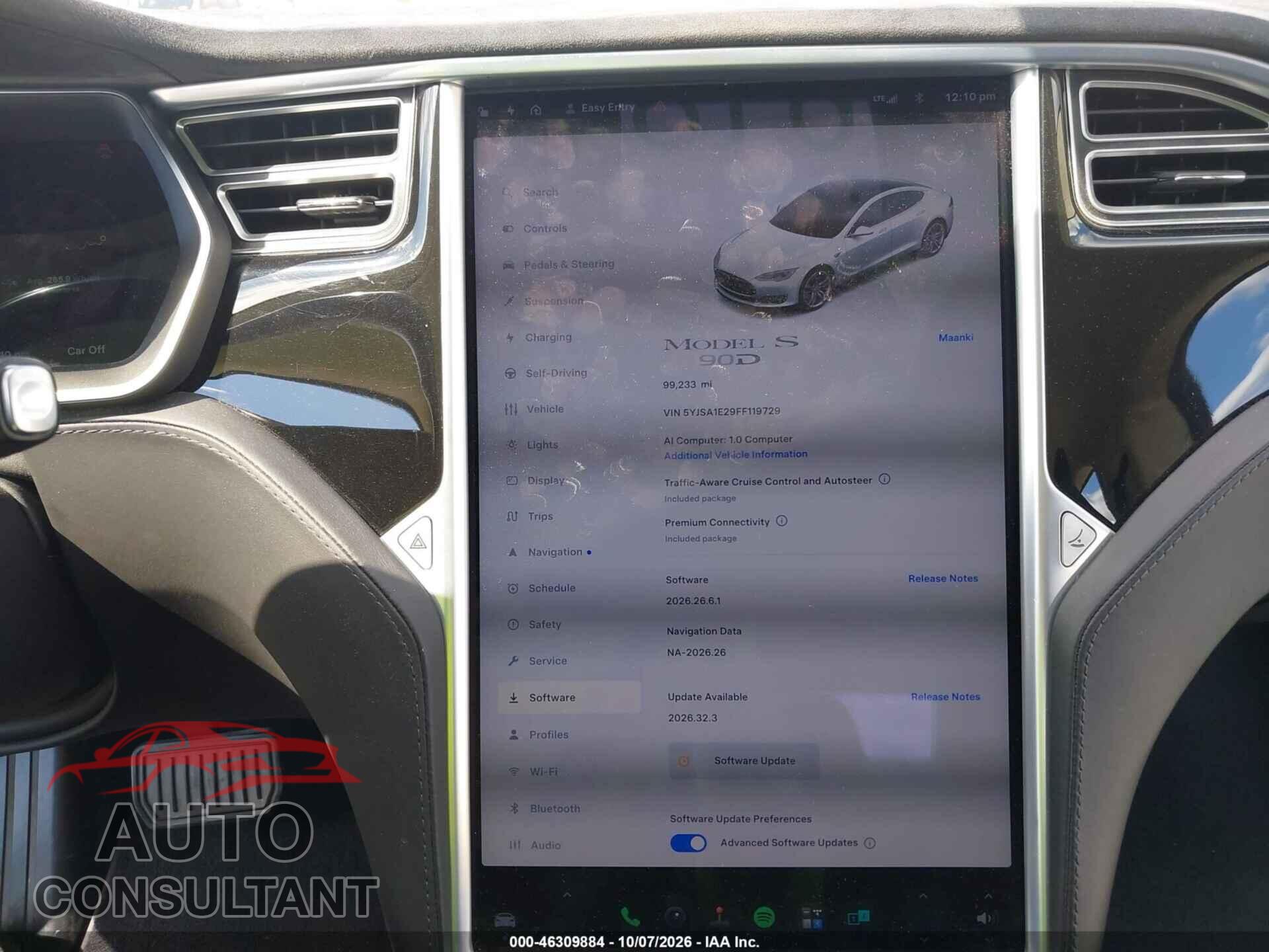 TESLA MODEL S 2015 - 5YJSA1E29FF119729