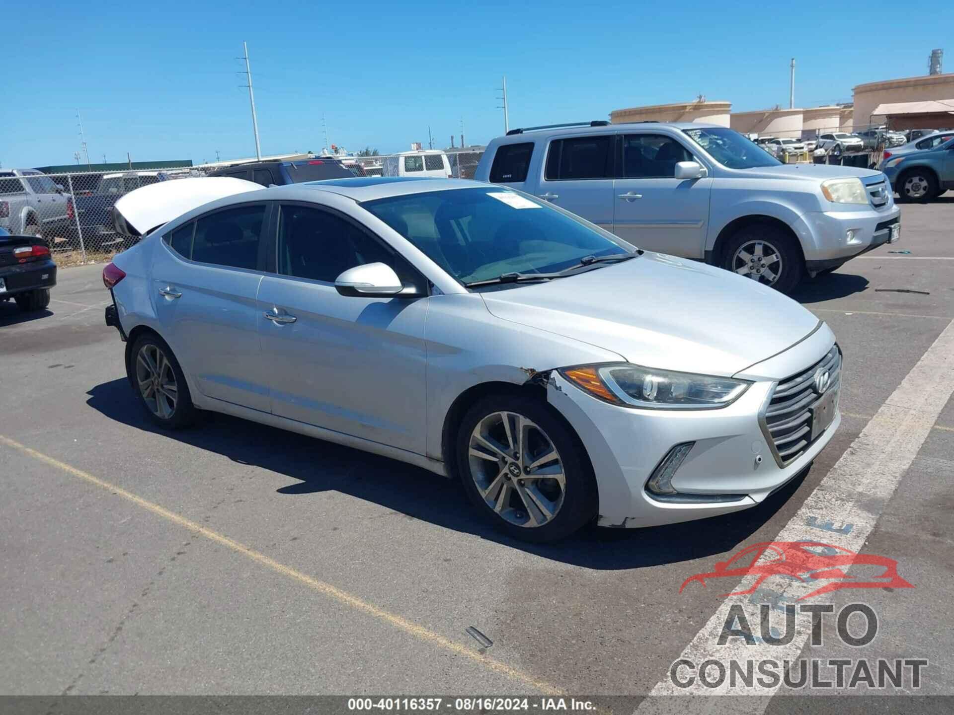 HYUNDAI ELANTRA 2017 - KMHD84LF4HU180181