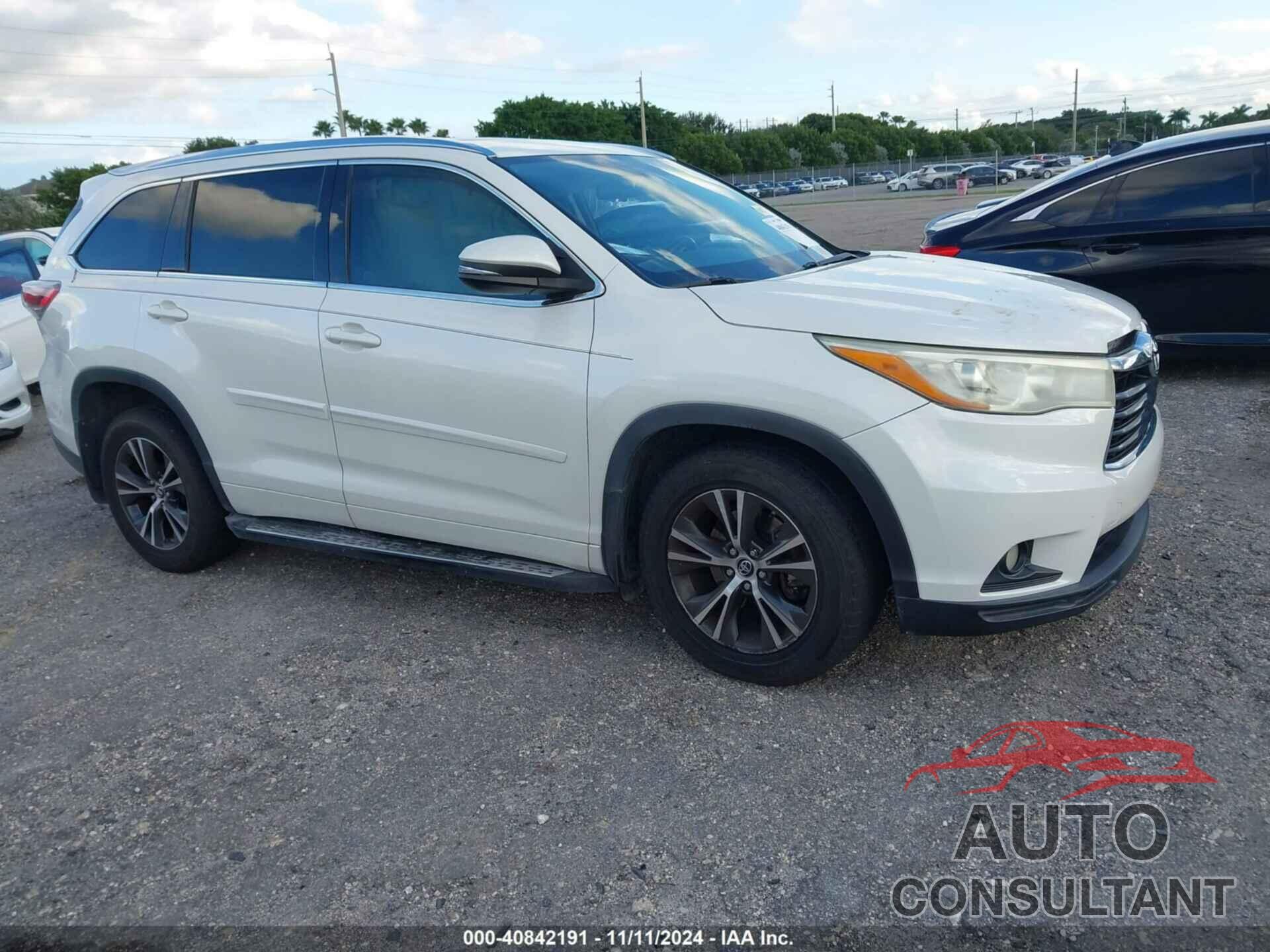 TOYOTA HIGHLANDER 2016 - 5TDKKRFH7GS122110