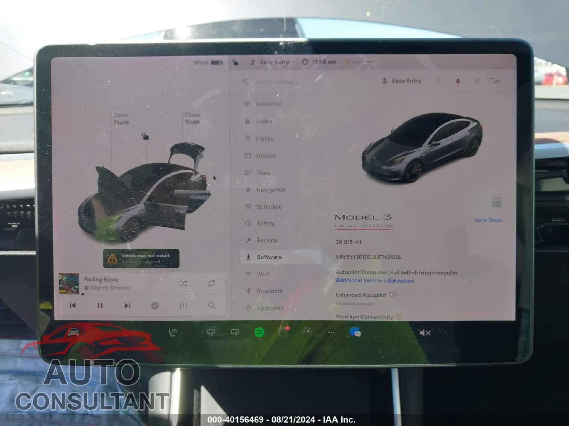 TESLA MODEL 3 2020 - 5YJ3E1EC3LF742535