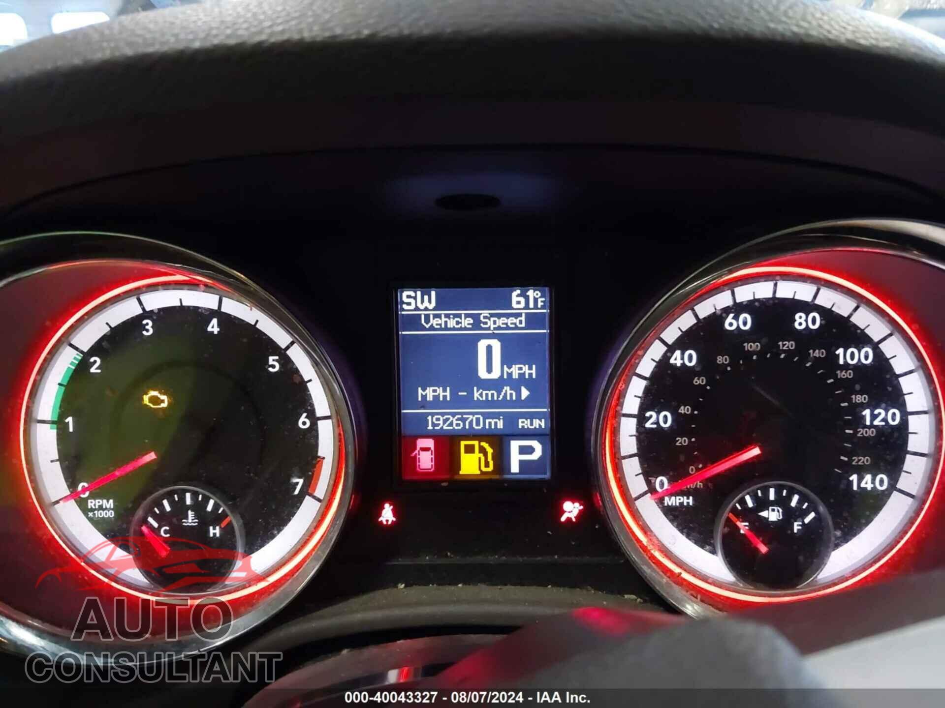 DODGE DURANGO 2012 - 1C4RDJAG3CC151964