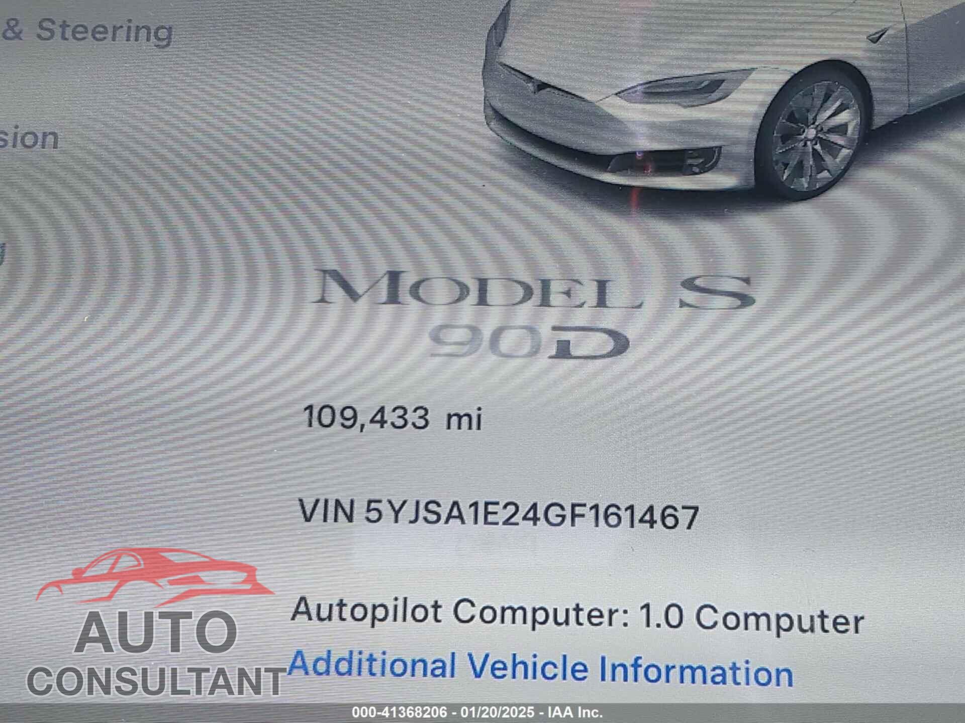 TESLA MODEL S 2016 - 5YJSA1E24GF161467