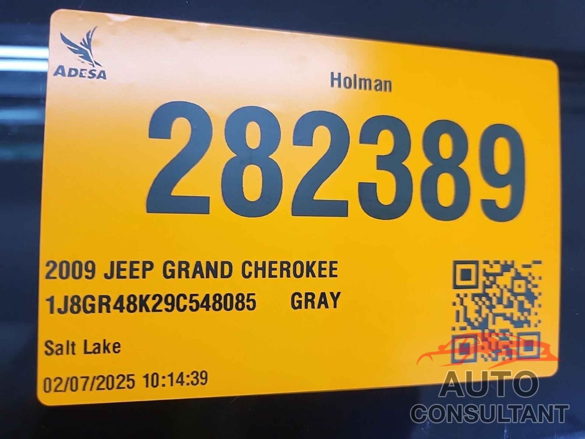 JEEP GRAND CHEROKEE 2009 - 1J8GR48K29C548085