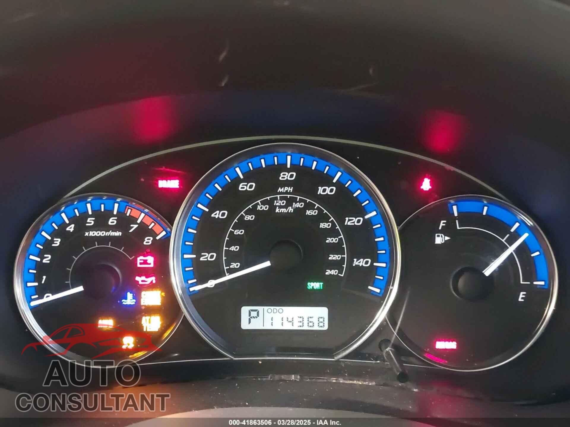 SUBARU FORESTER 2012 - JF2SHADC8CH429115