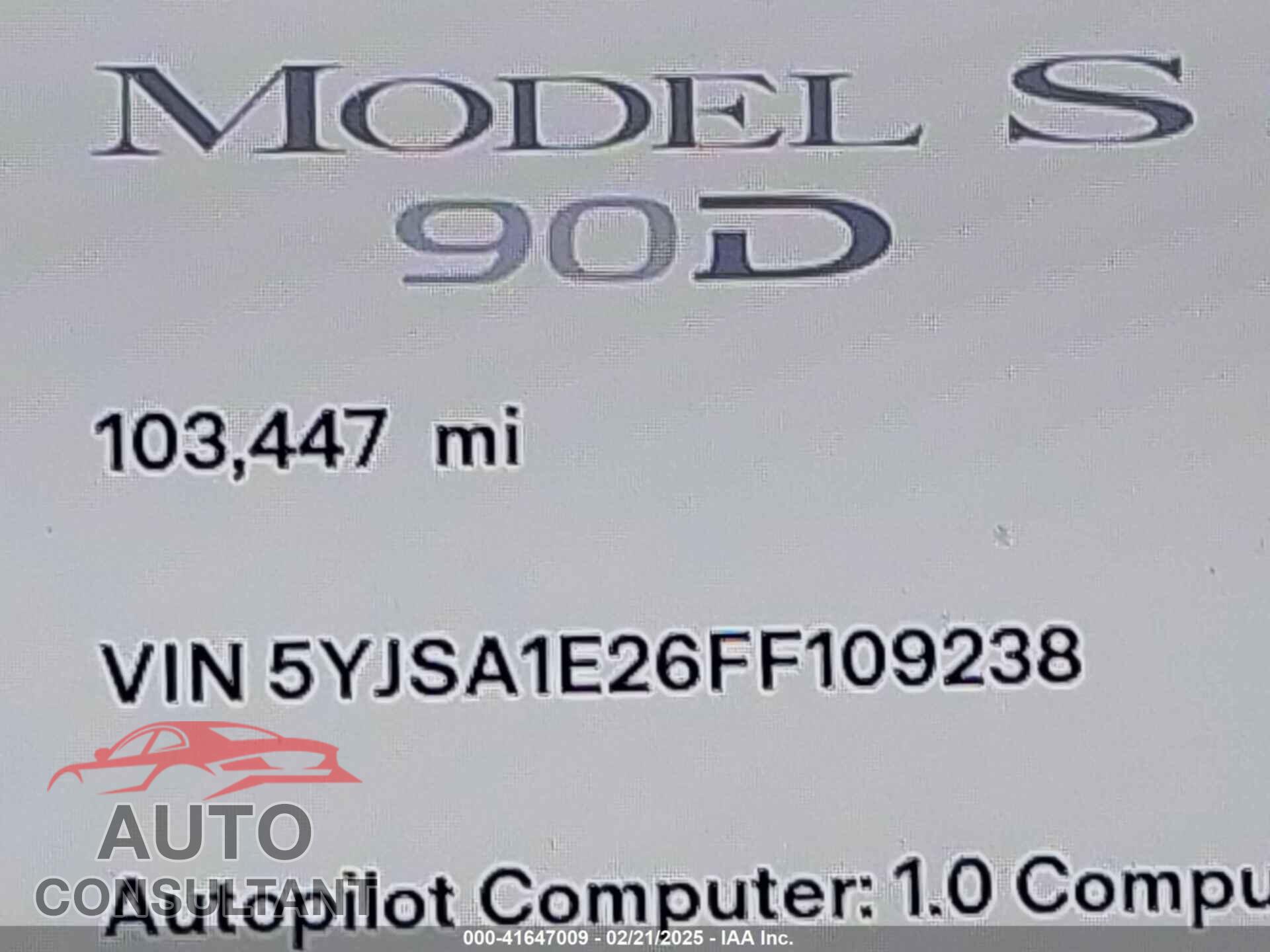 TESLA MODEL S 2015 - 5YJSA1E26FF109238