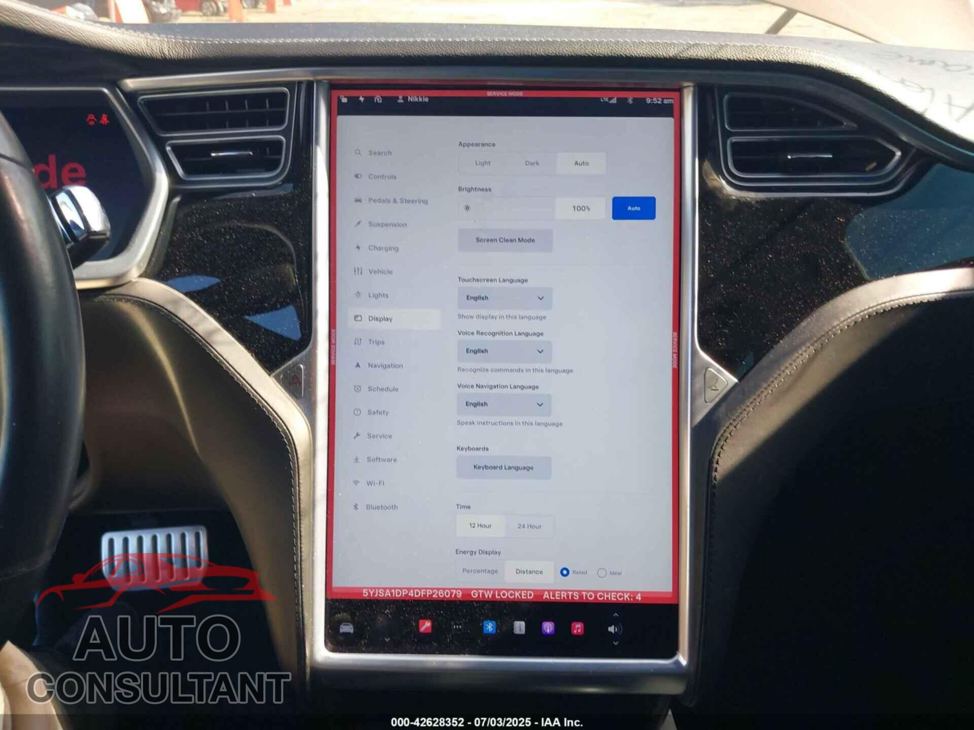 TESLA MODEL S 2013 - 5YJSA1DP4DFP26079