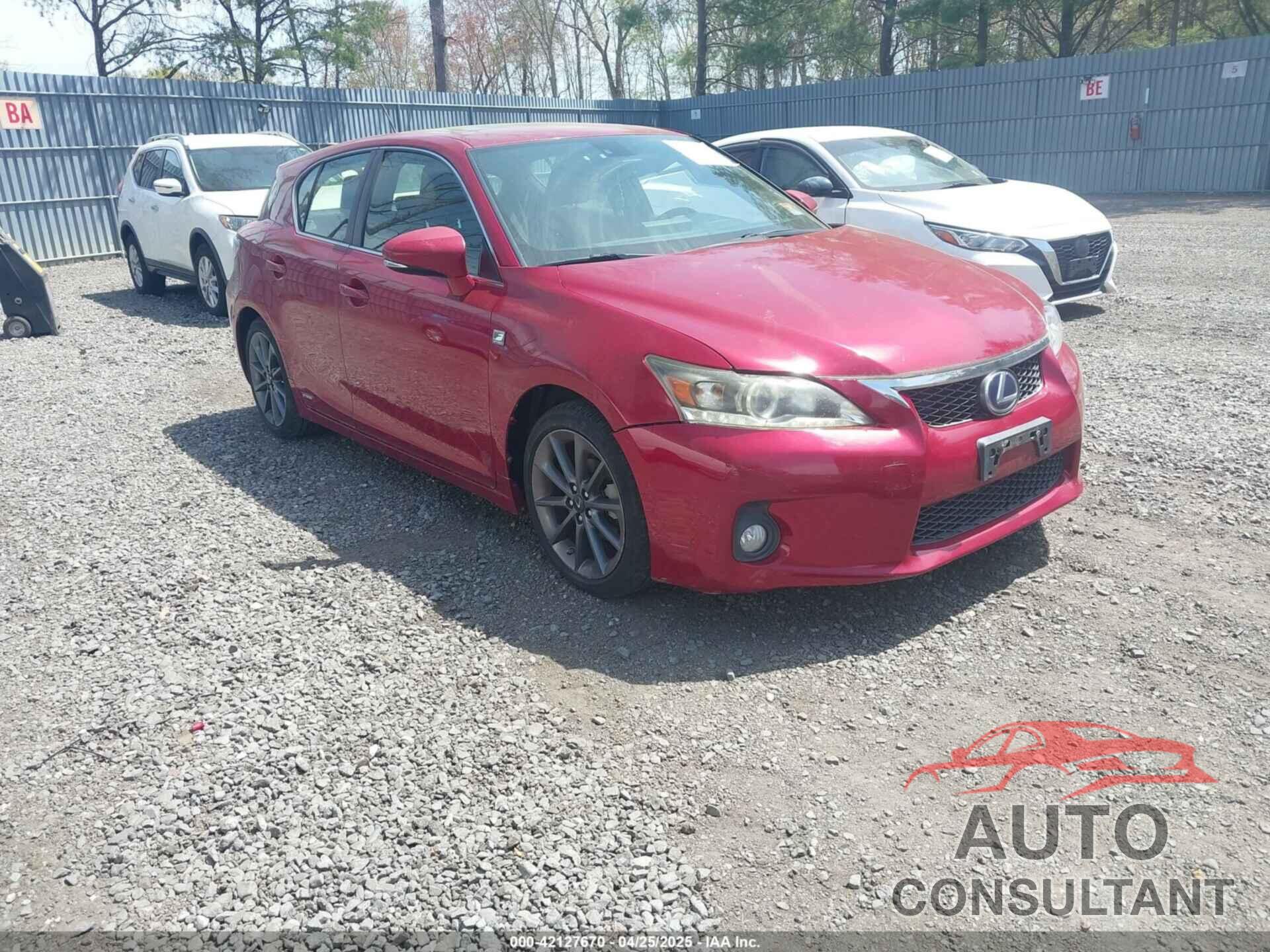 LEXUS CT 200H 2012 - JTHKD5BH0C2080386