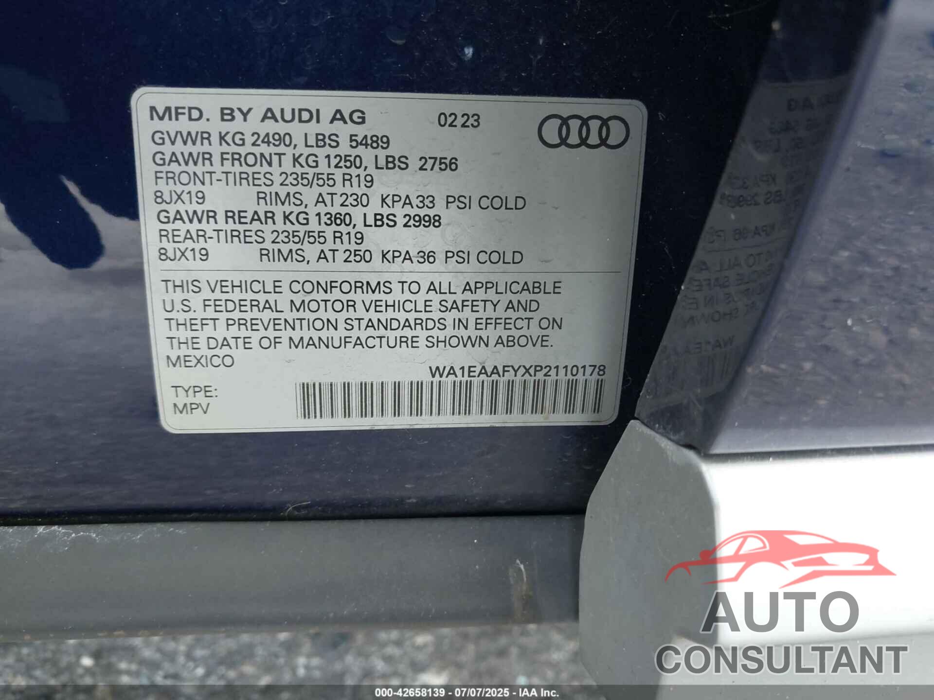 AUDI Q5 2023 - WA1EAAFYXP2110178