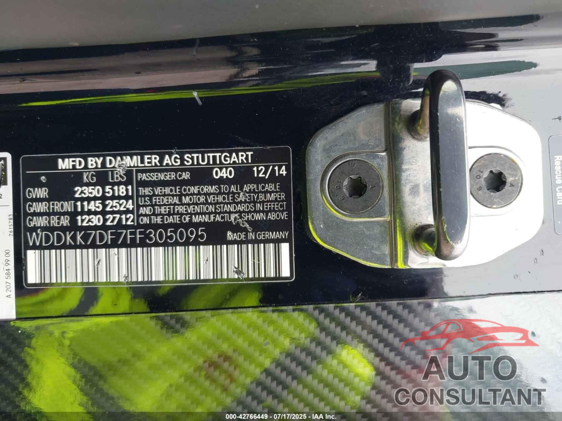 MERCEDES-BENZ E 550 2015 - WDDKK7DF7FF305095
