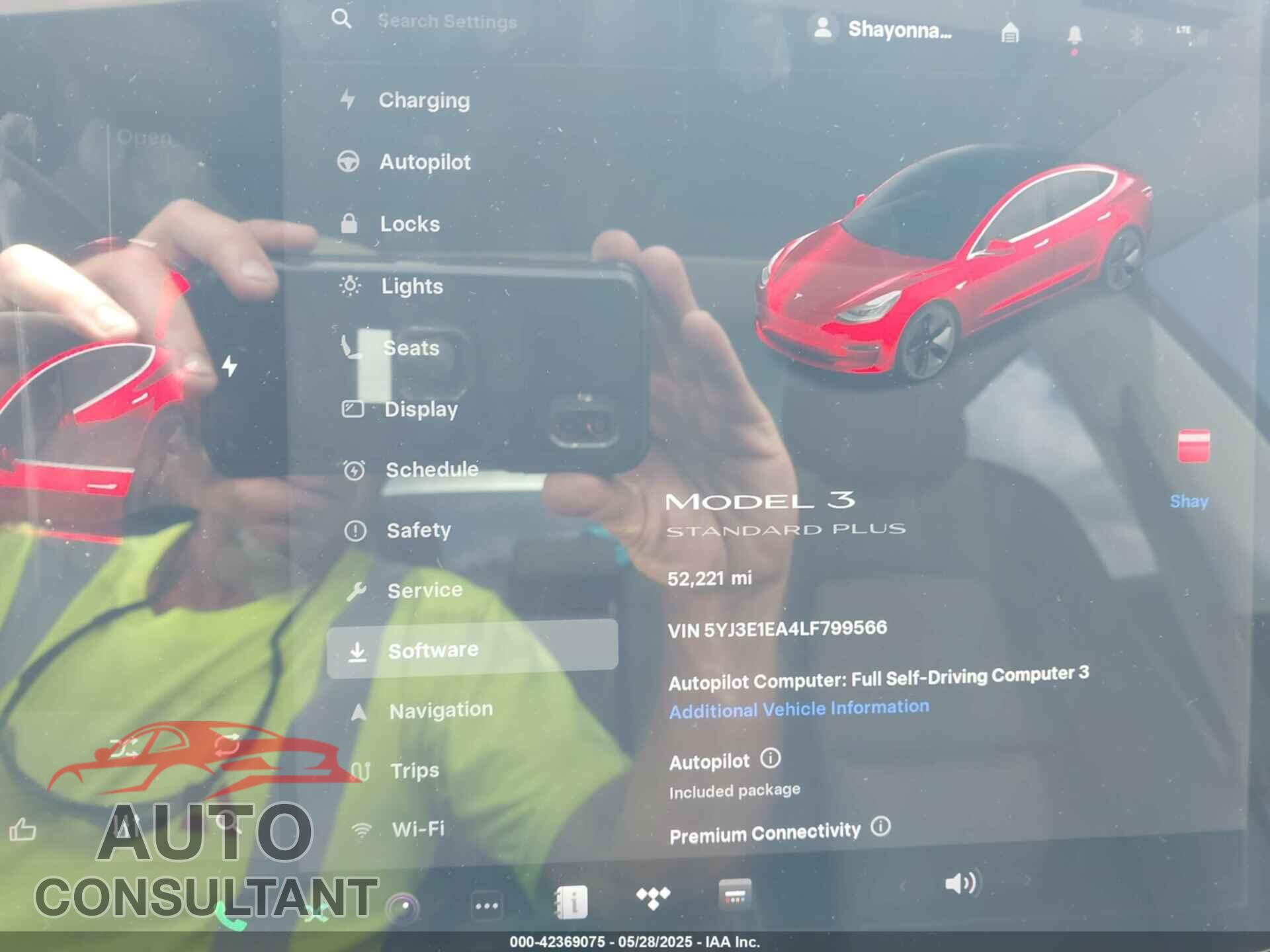 TESLA MODEL 3 2020 - 5YJ3E1EA4LF799566