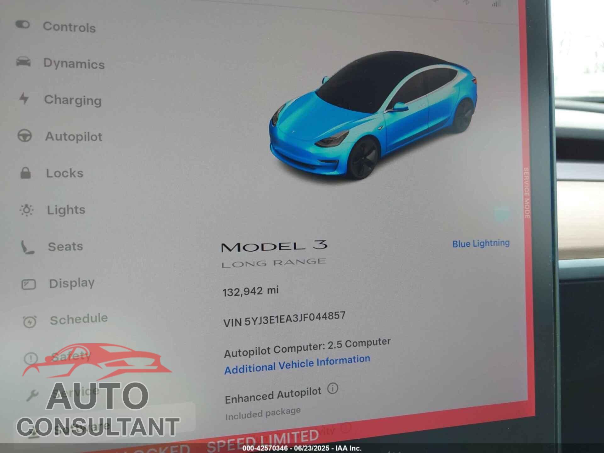 TESLA MODEL 3 2018 - 5YJ3E1EA3JF044857