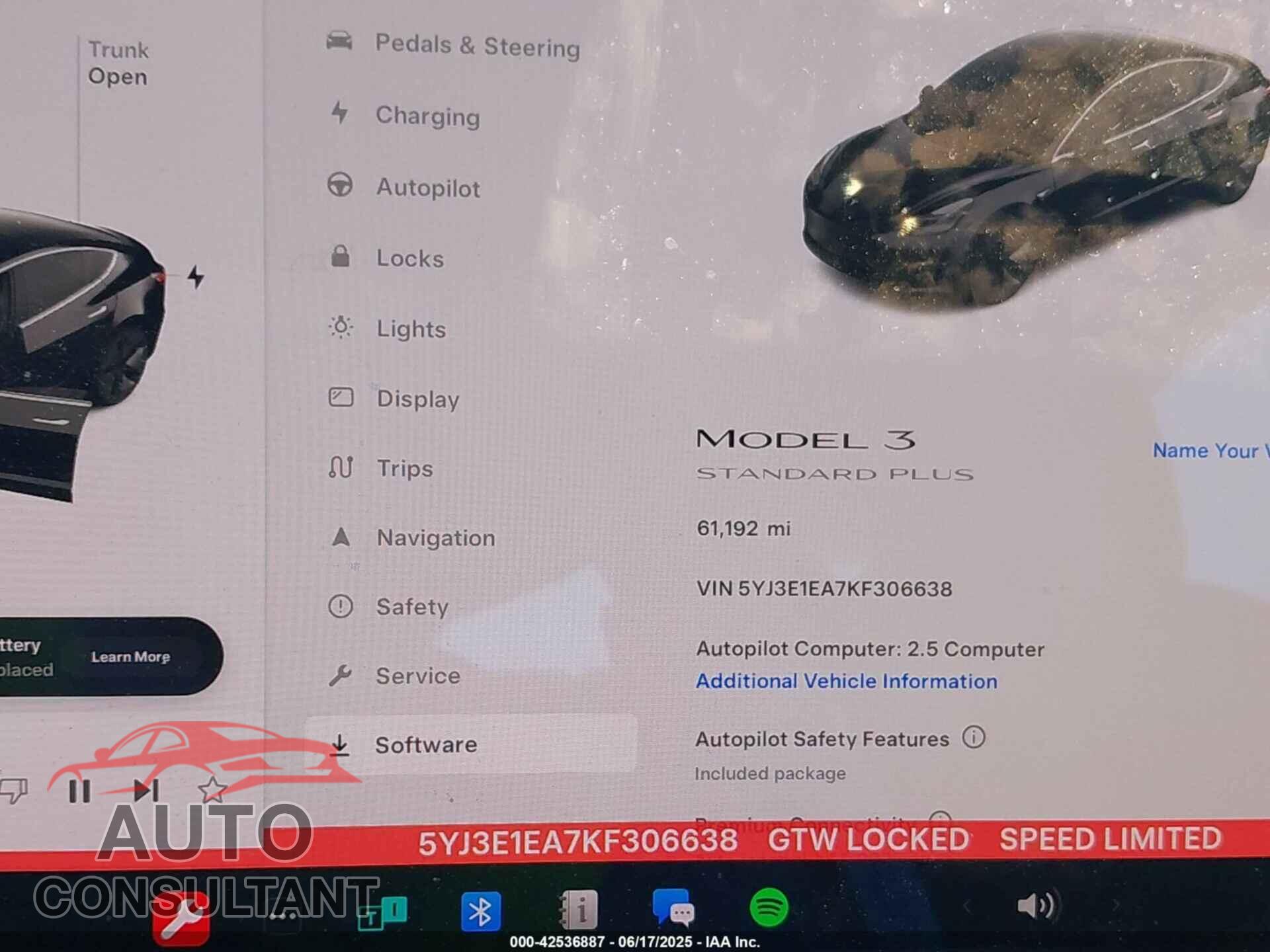 TESLA MODEL 3 2019 - 5YJ3E1EA7KF306638