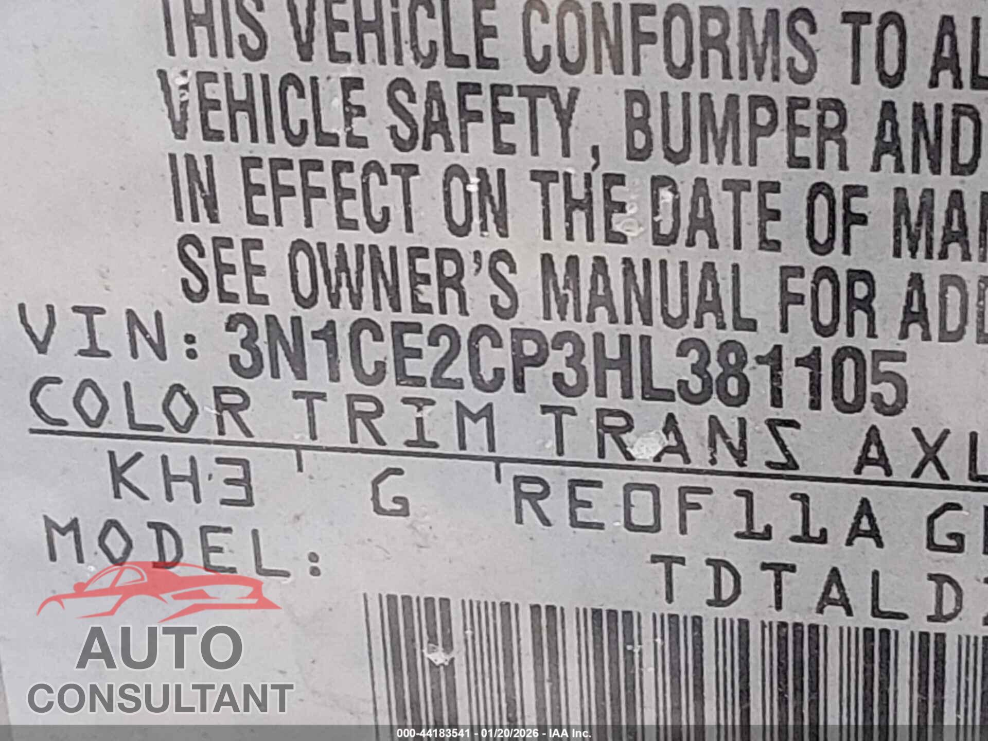 NISSAN VERSA NOTE 2017 - 3N1CE2CP3HL381105