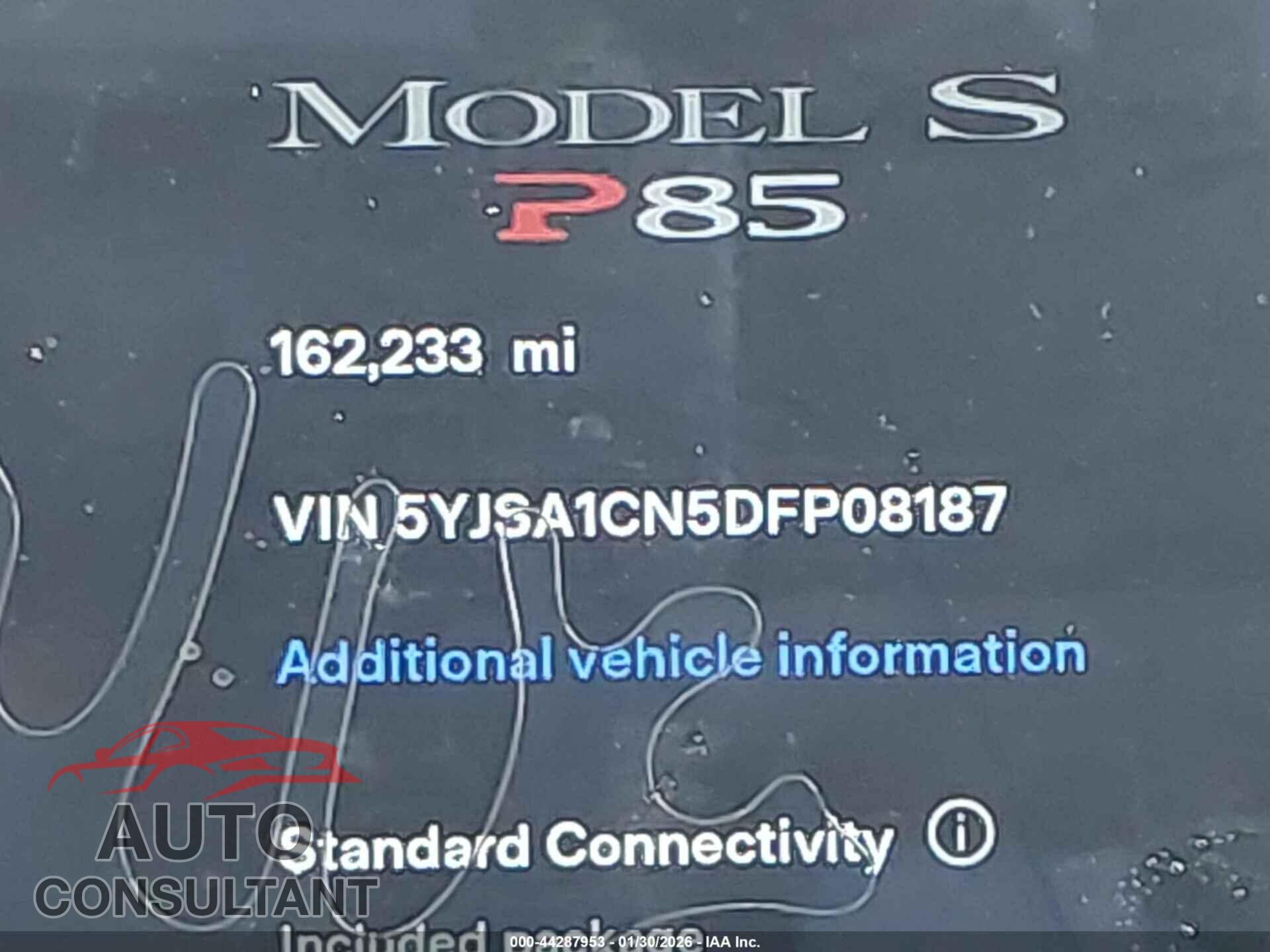 TESLA MODEL S 2013 - 5YJSA1CN5DFP08187