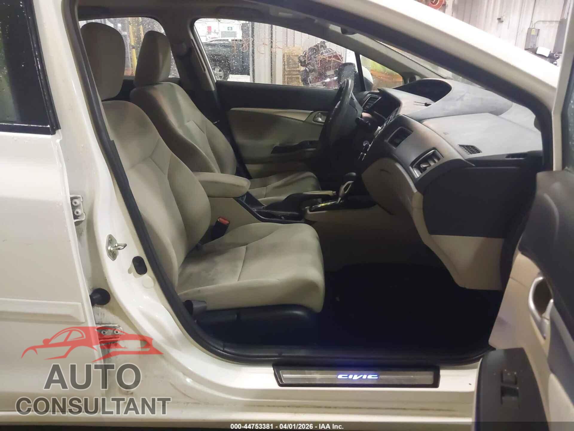 HONDA CIVIC 2013 - 19XFB2F89DE087262