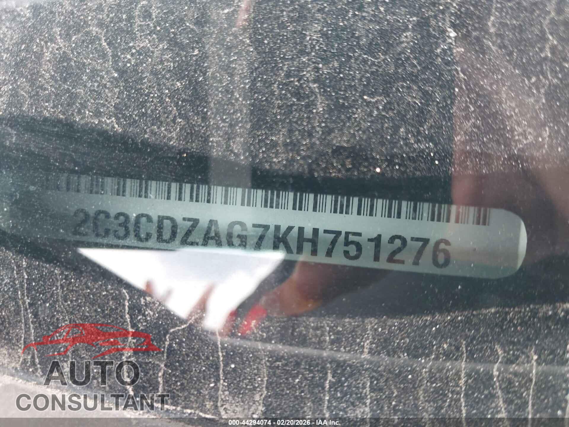 DODGE CHALLENGER 2019 - 2C3CDZAG7KH751276