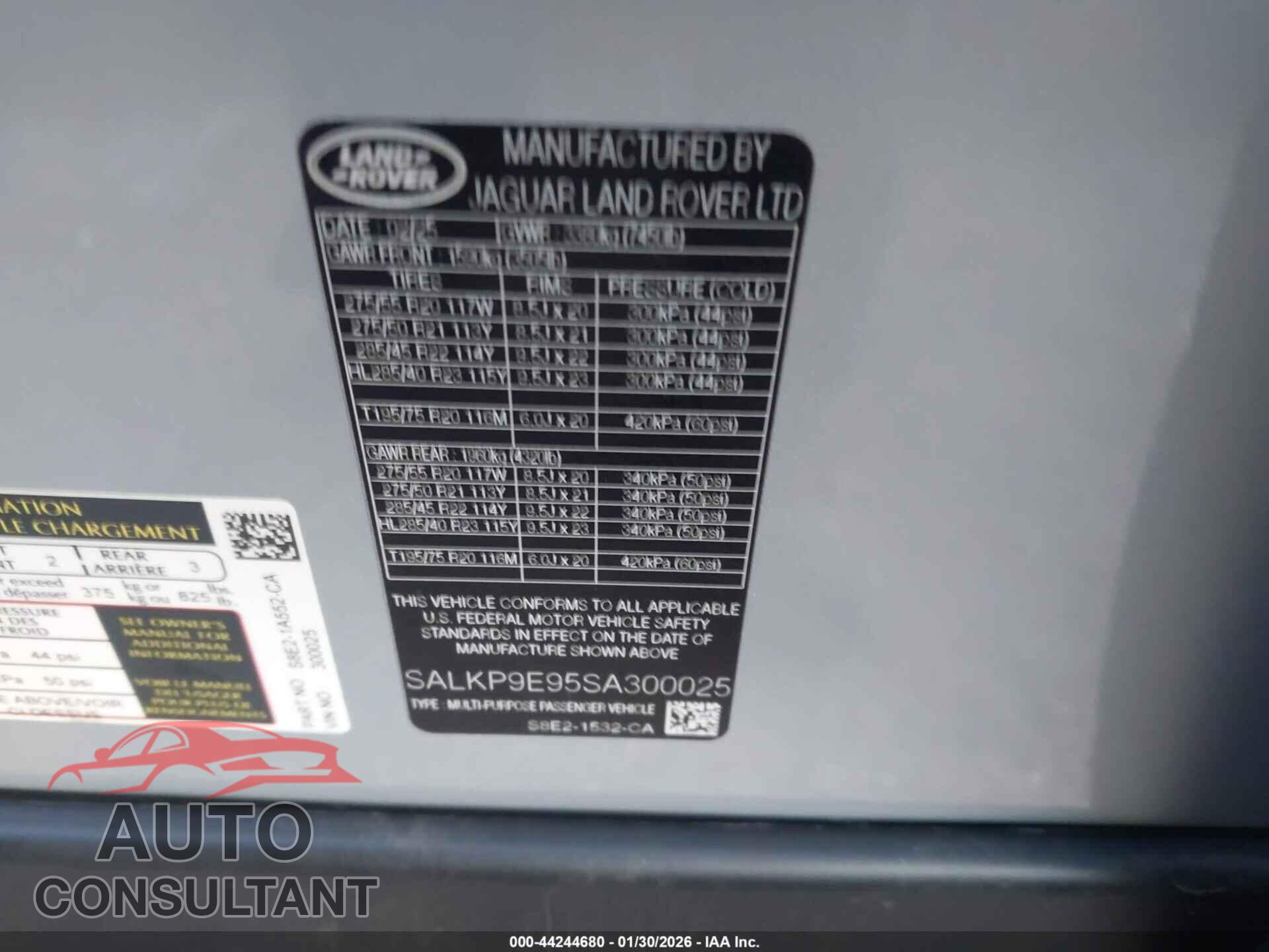 LAND ROVER RANGE ROVER 2025 - SALKP9E95SA300025