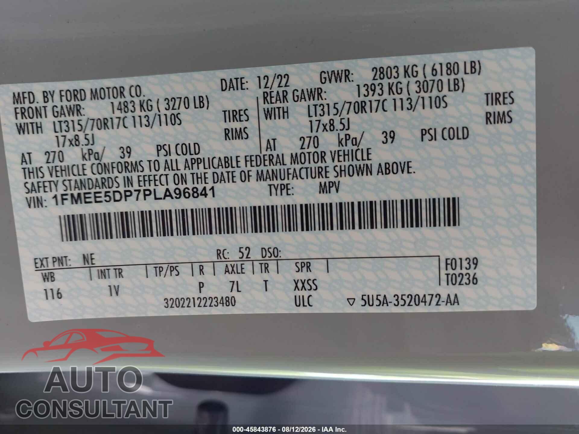 FORD BRONCO 2023 - 1FMEE5DP7PLA96841