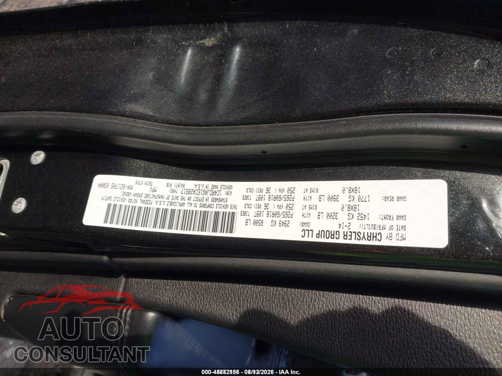 DODGE DURANGO 2014 - 1C4RDJAG1EC428517