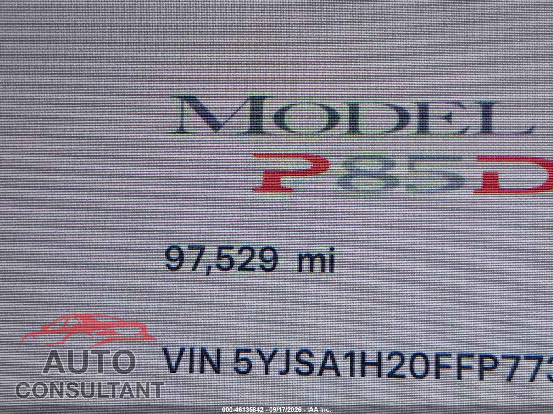 TESLA MODEL S 2015 - 5YJSA1H20FFP77306