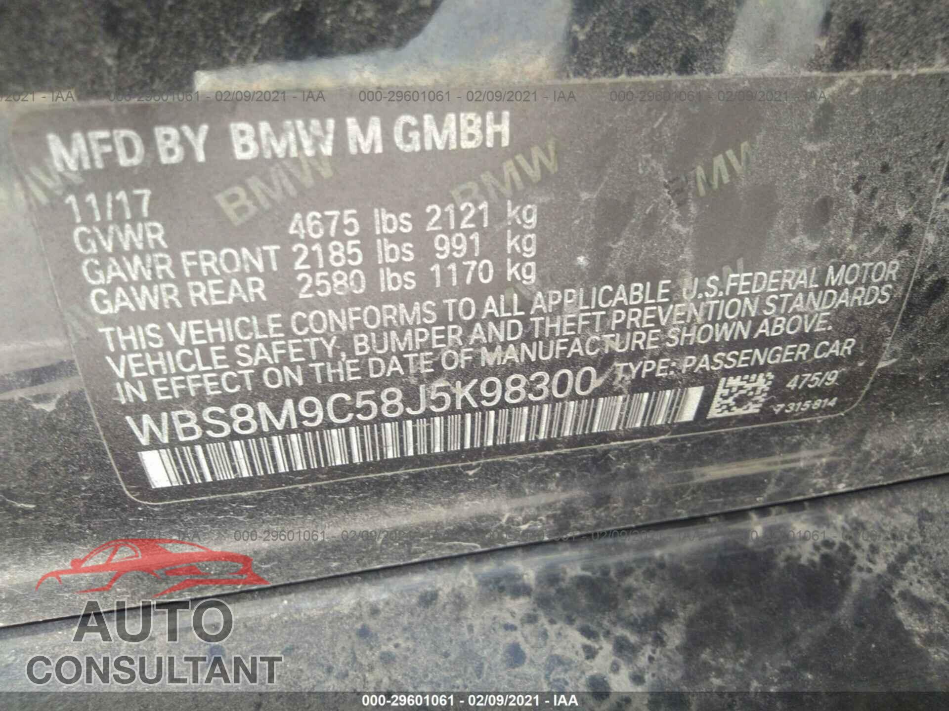BMW M3 2018 - WBS8M9C58J5K98300