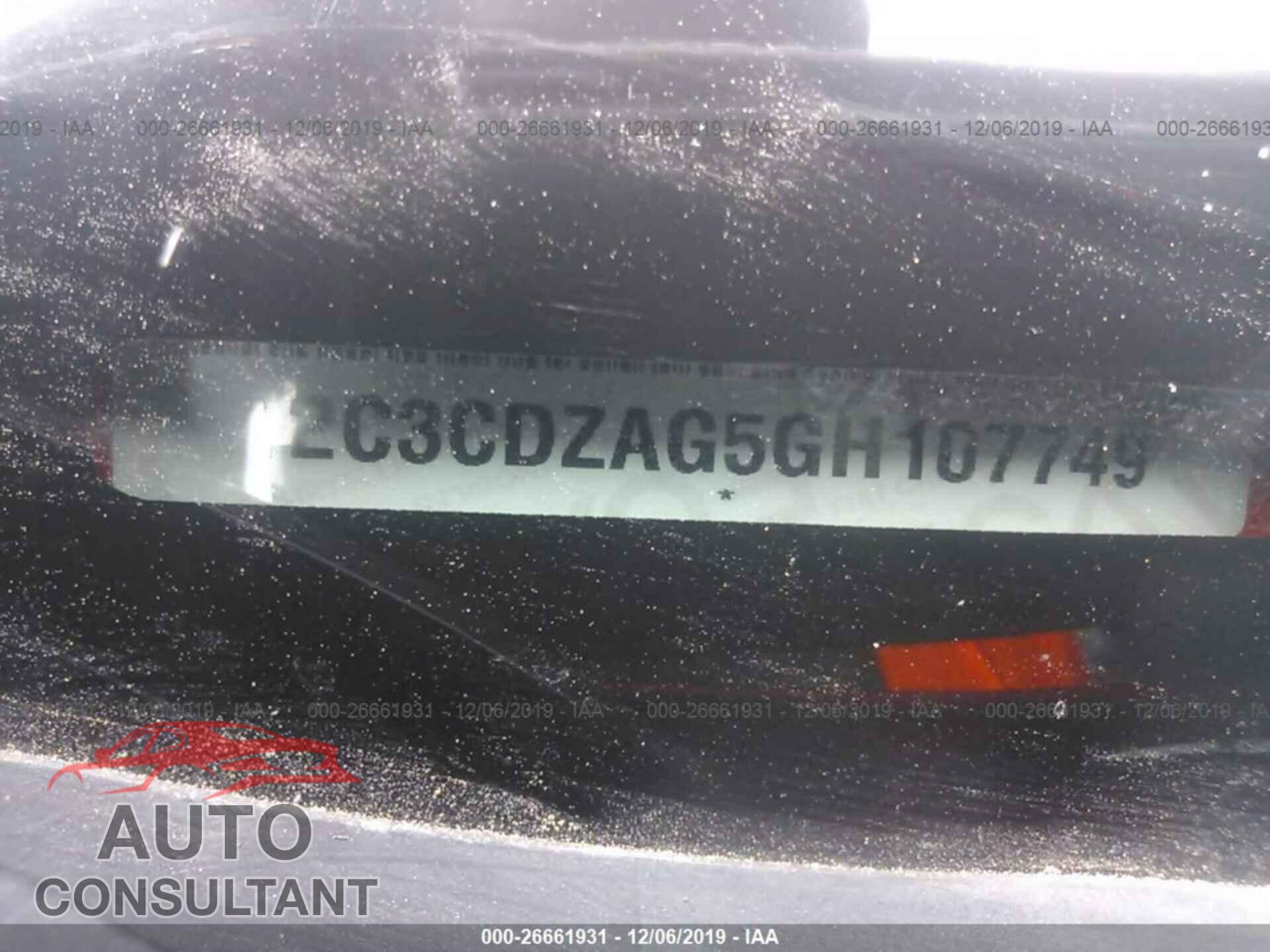Dodge Challenger 2016 - 2C3CDZAG5GH107749