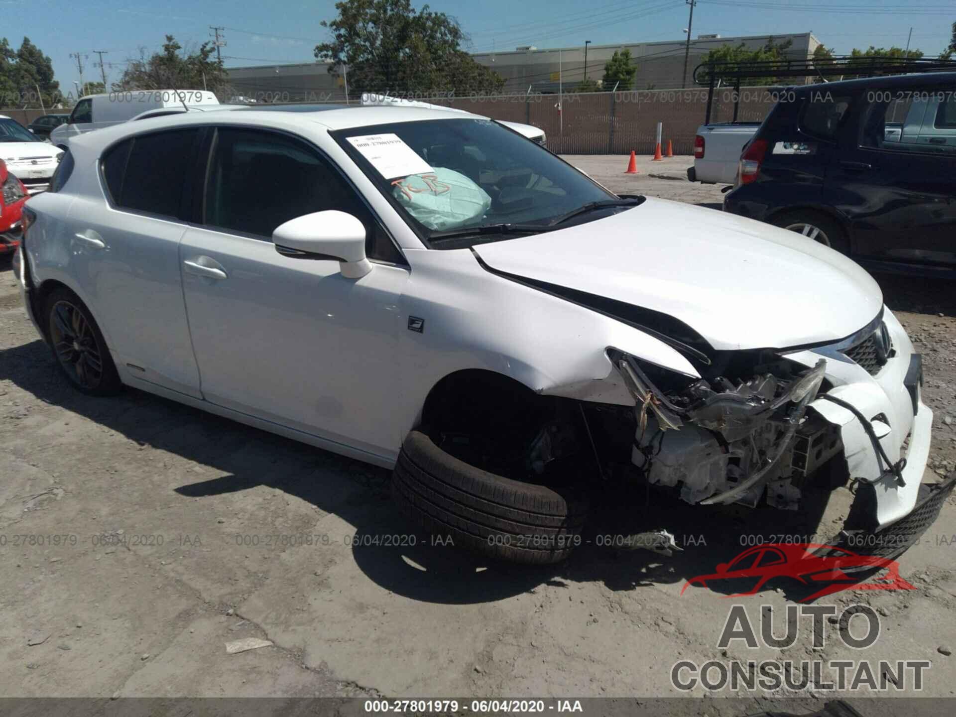 LEXUS CT 200H 2012 - JTHKD5BH0C2059196