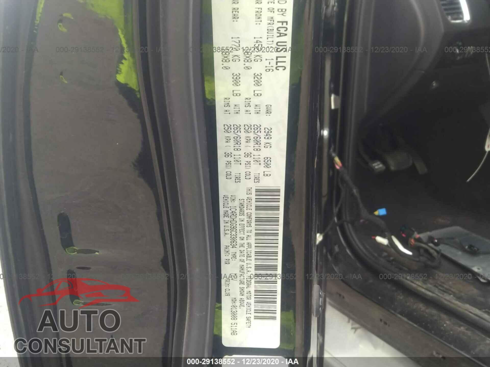 DODGE DURANGO 2016 - 1C4RDHDG9GC330634