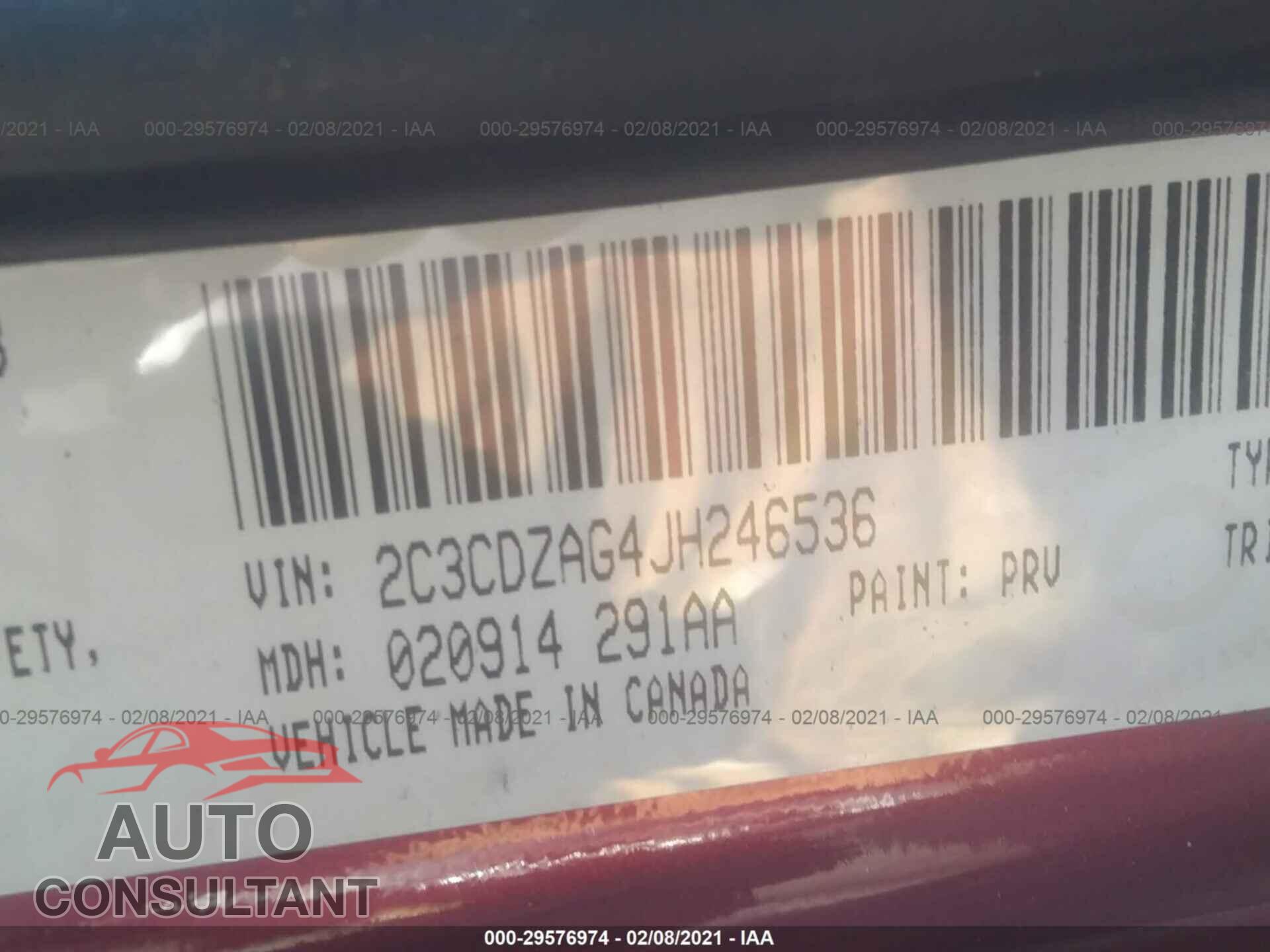 DODGE CHALLENGER 2018 - 2C3CDZAG4JH246536