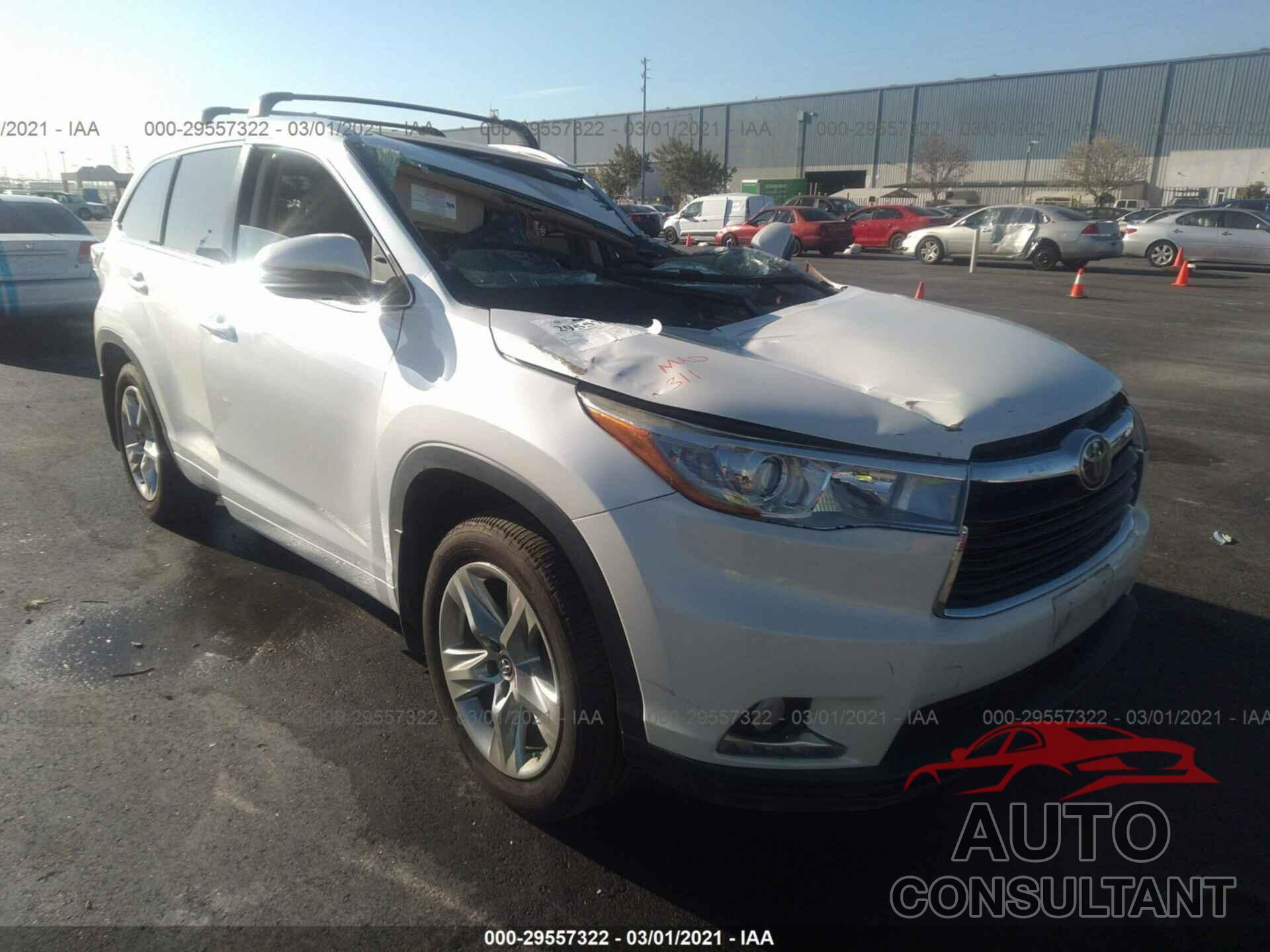 TOYOTA HIGHLANDER 2016 - 5TDDKRFH0GS270897