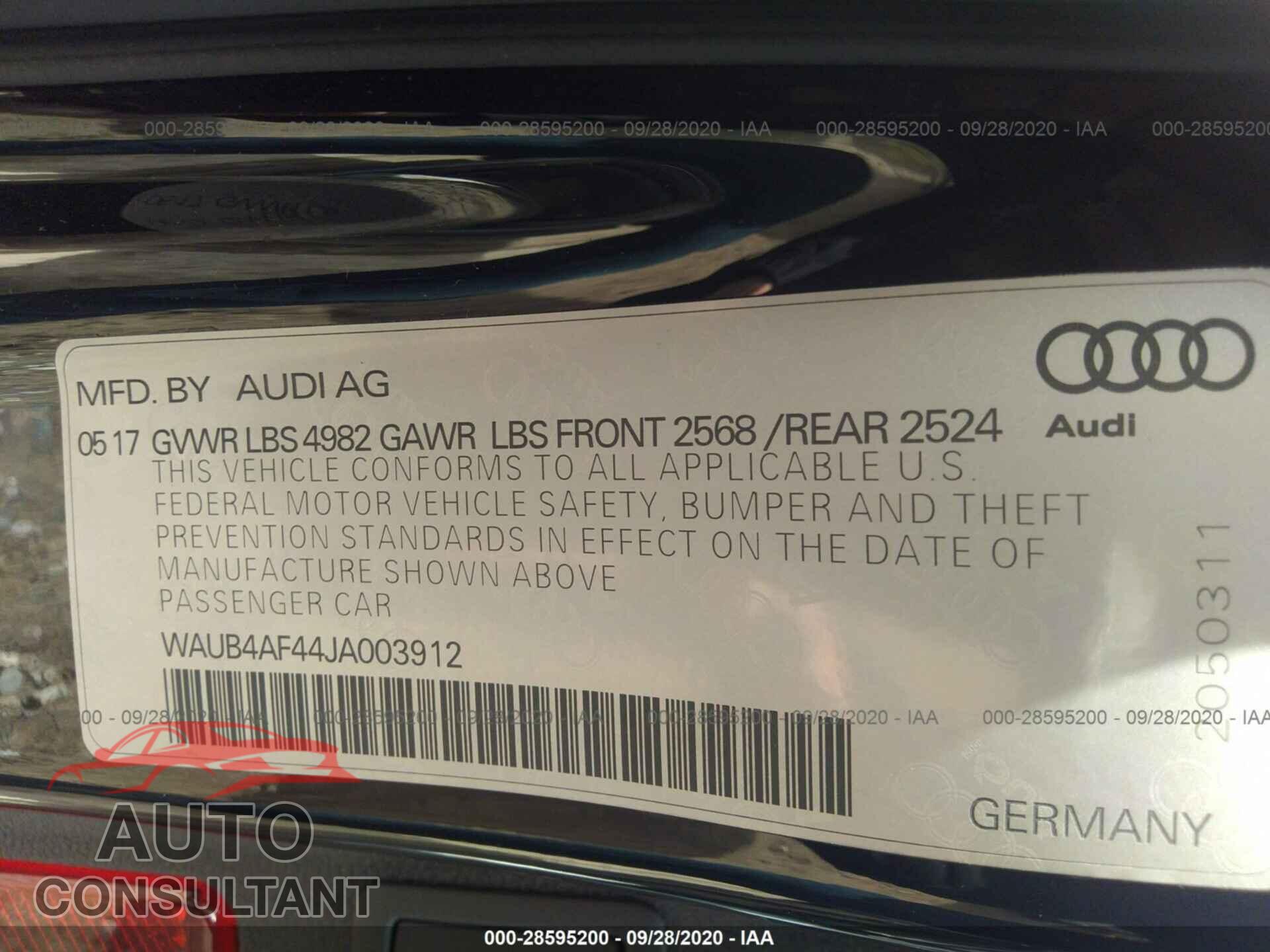 AUDI S4 2018 - WAUB4AF44JA003912