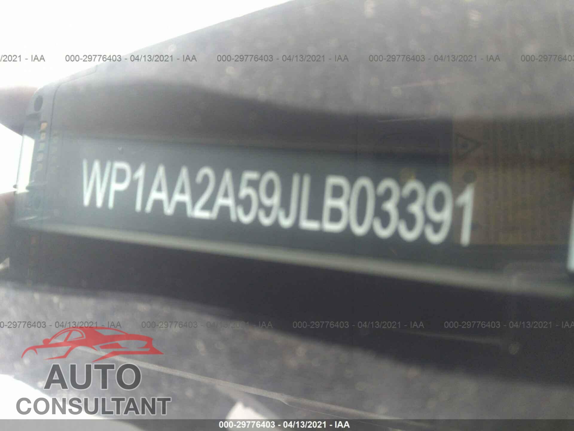 PORSCHE MACAN 2018 - WP1AA2A59JLB03391