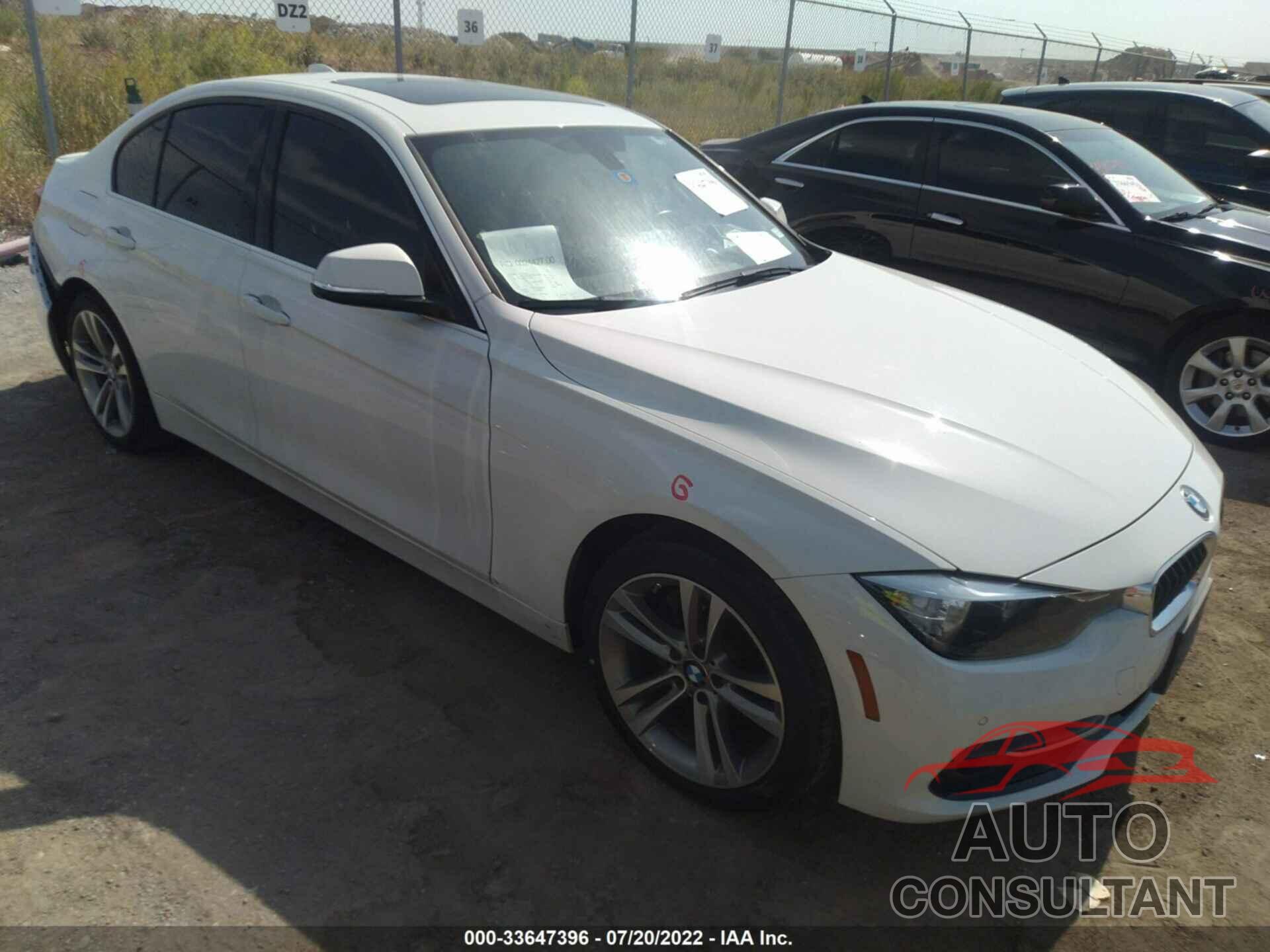 BMW 3 SERIES 2017 - WBA8B9G3XHNU53572