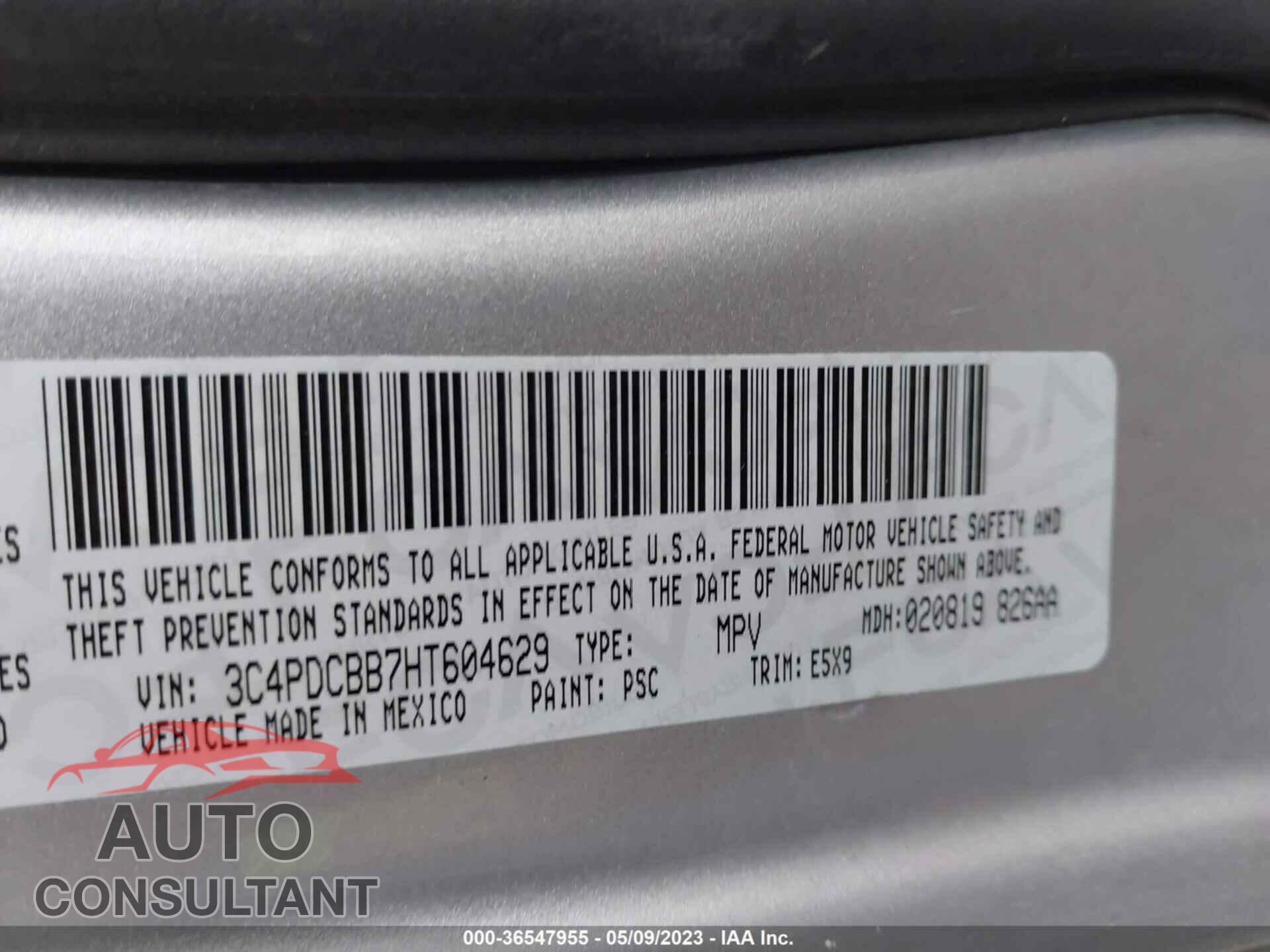 DODGE JOURNEY 2017 - 3C4PDCBB7HT604629