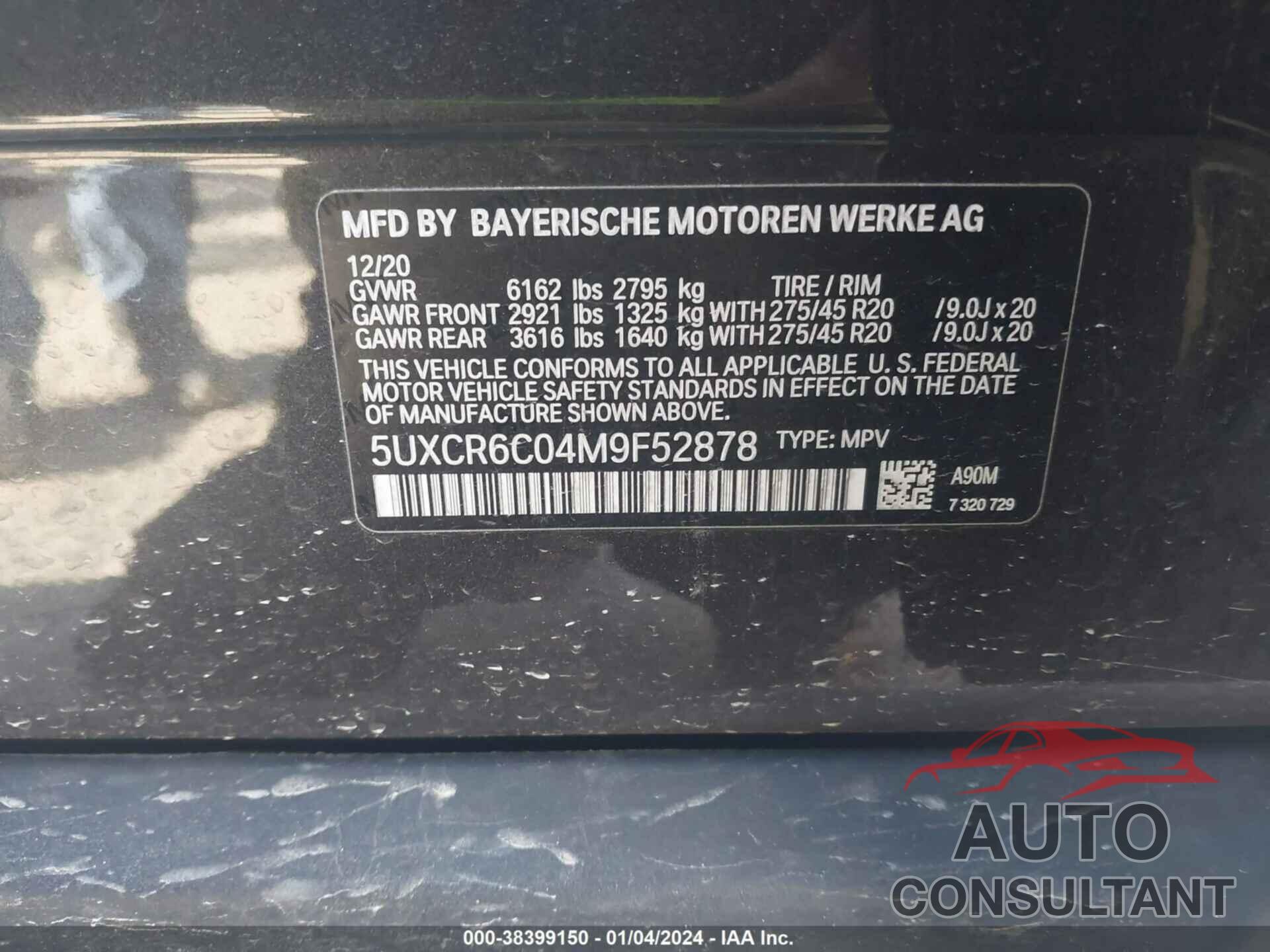 BMW X5 2021 - 5UXCR6C04M9F52878