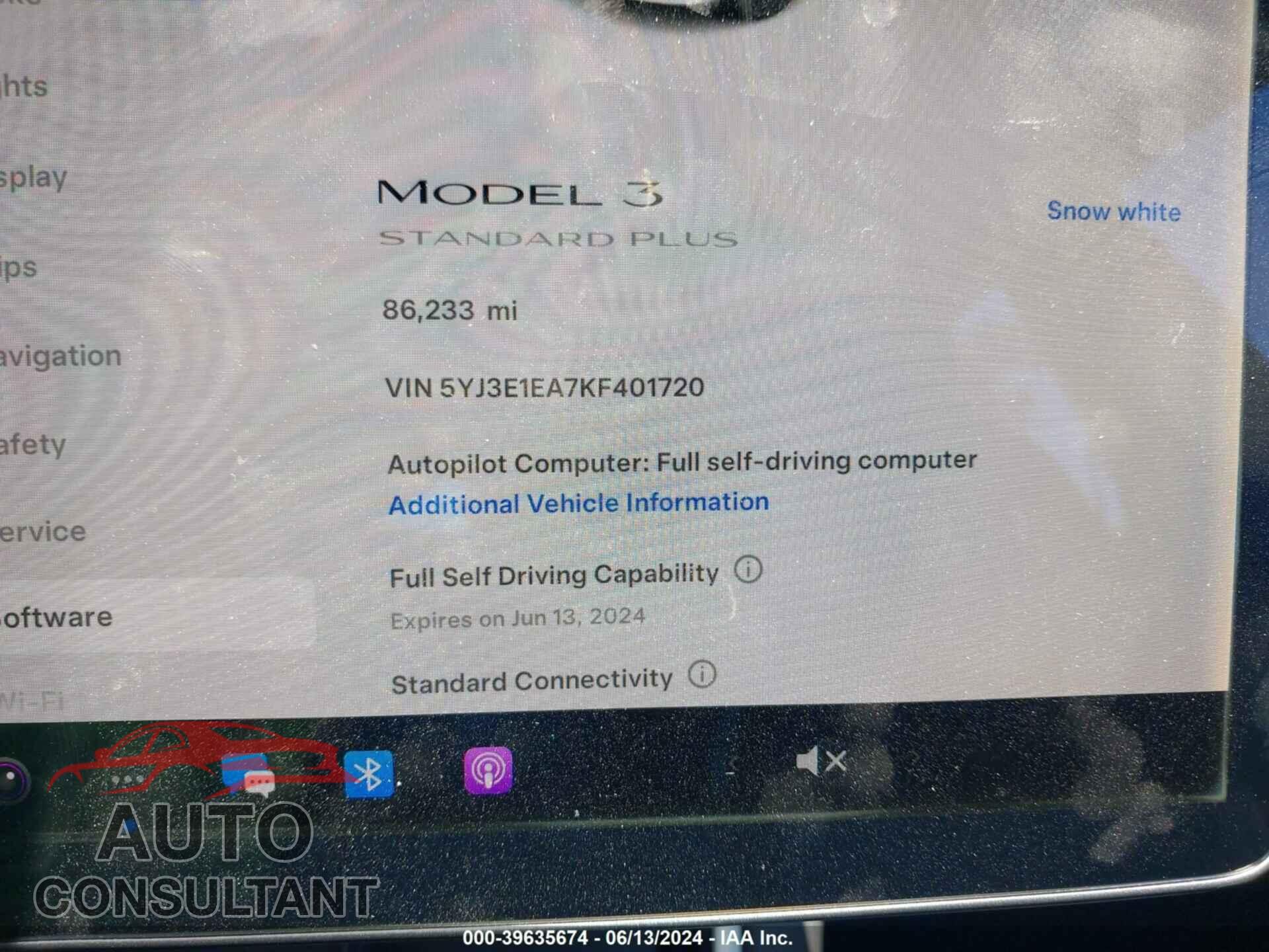 TESLA MODEL 3 2019 - 5YJ3E1EA7KF401720