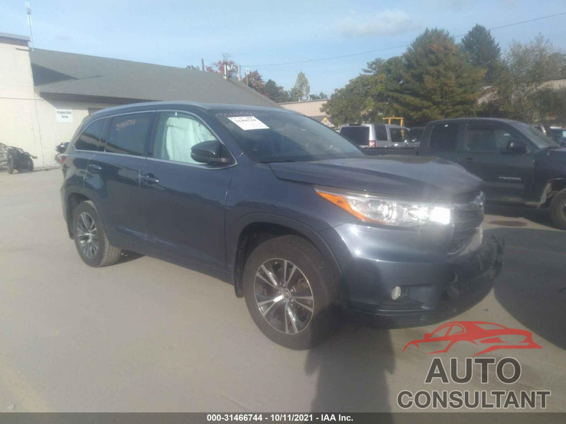 TOYOTA HIGHLANDER 2016 - 5TDJKRFH9GS342733