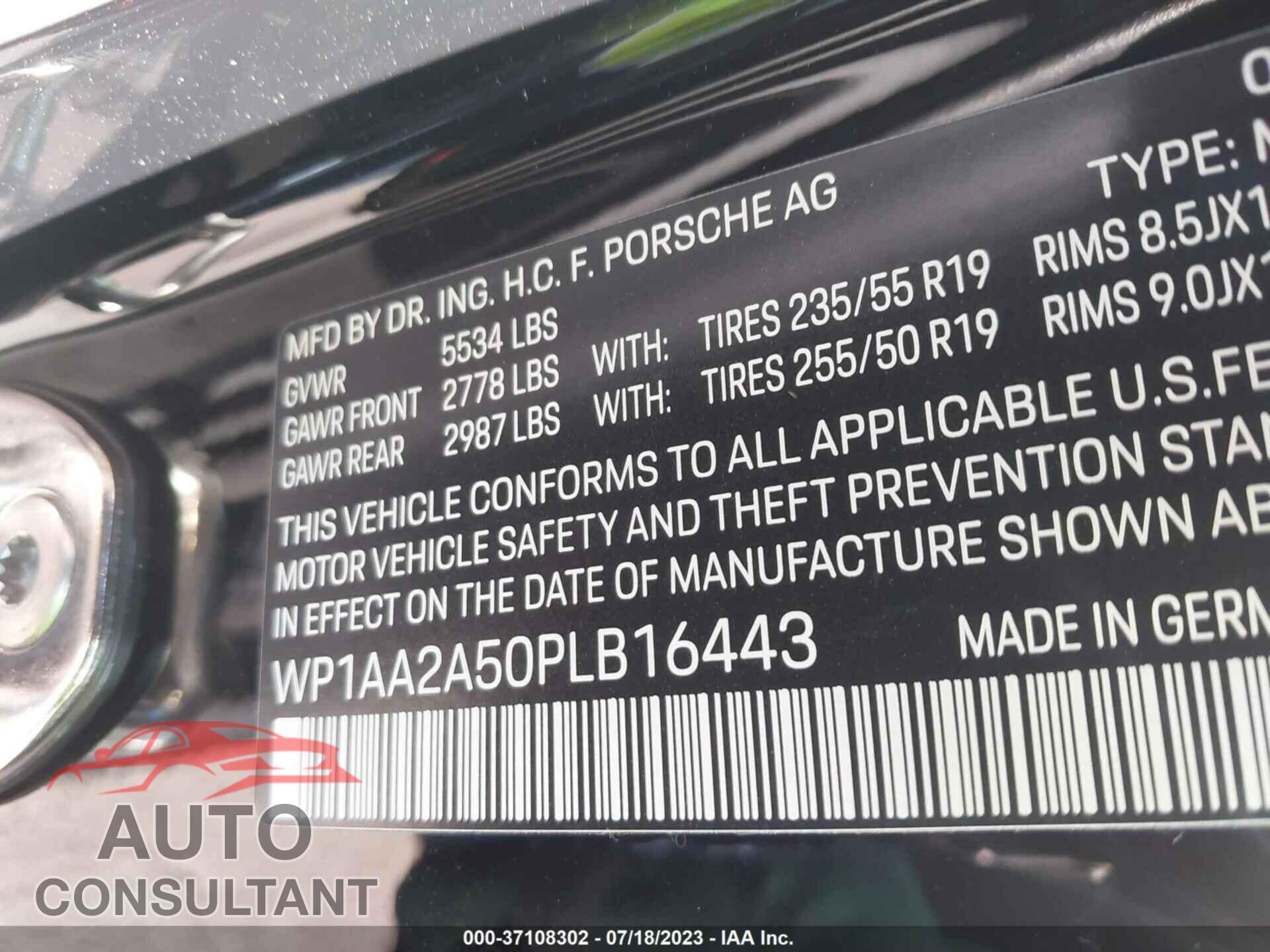 PORSCHE MACAN 2023 - WP1AA2A50PLB16443