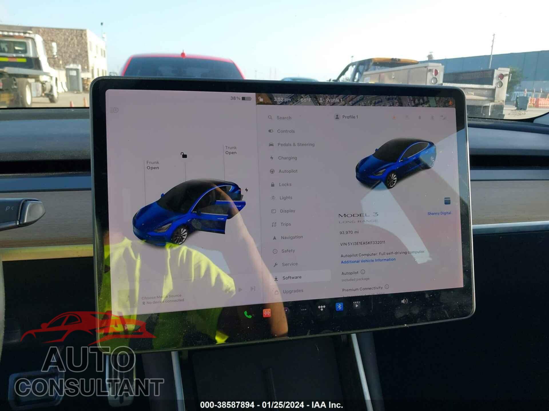 TESLA MODEL 3 2019 - 5YJ3E1EA5KF332011